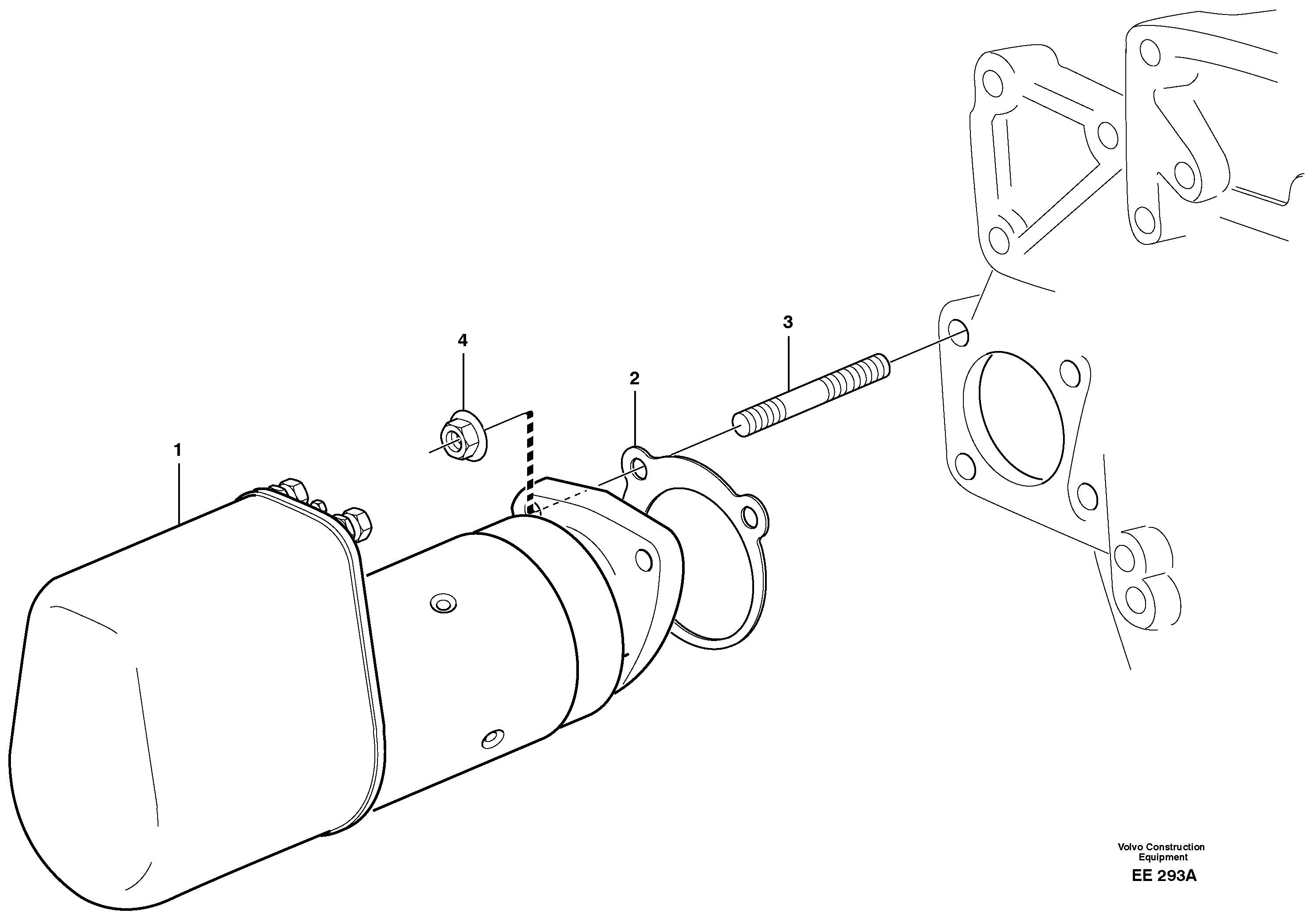 Starter motor with assembling details  STD, 33361 IRAN — volvo parts diagram