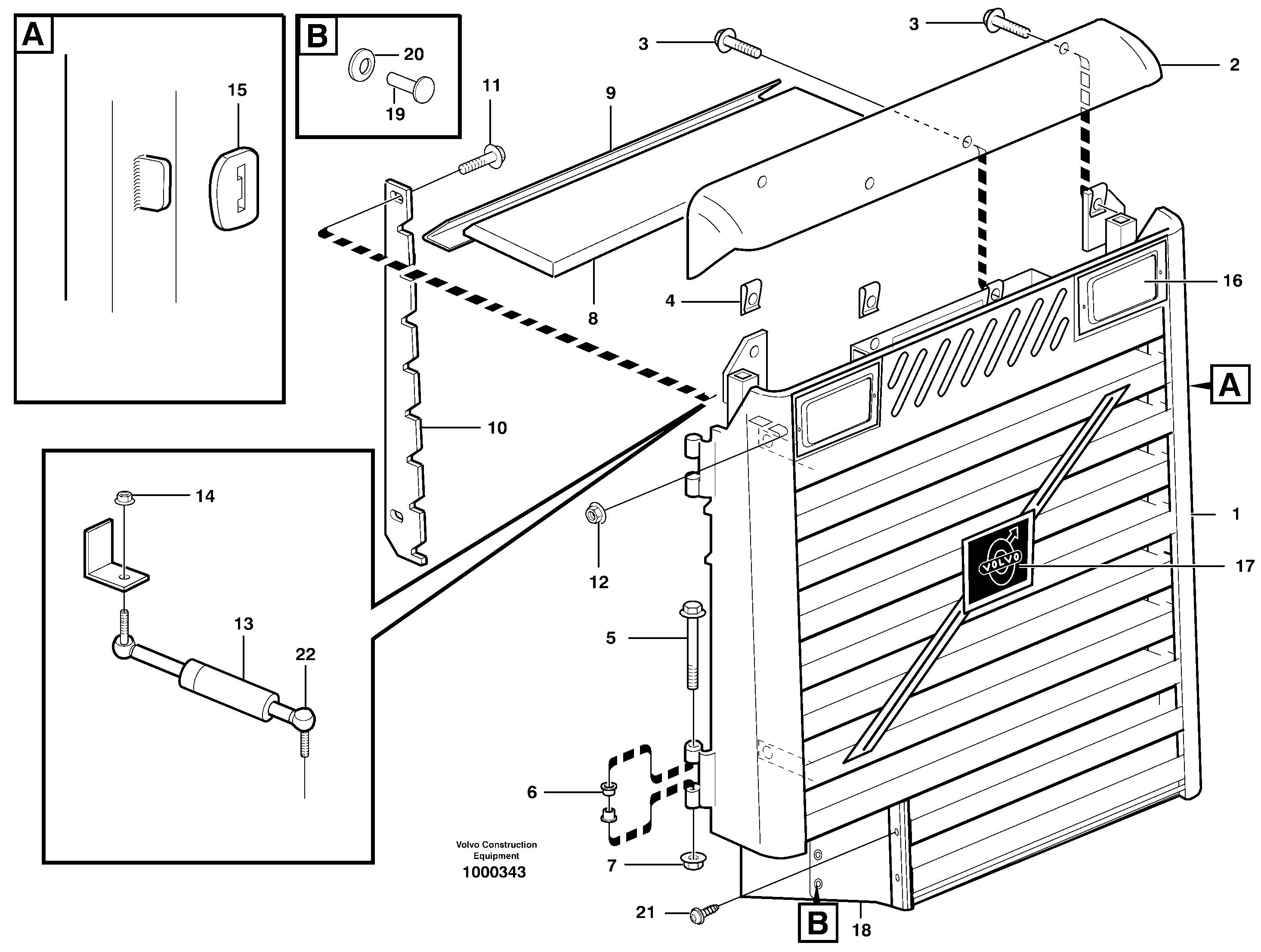 Radiator casing — volvo parts diagram