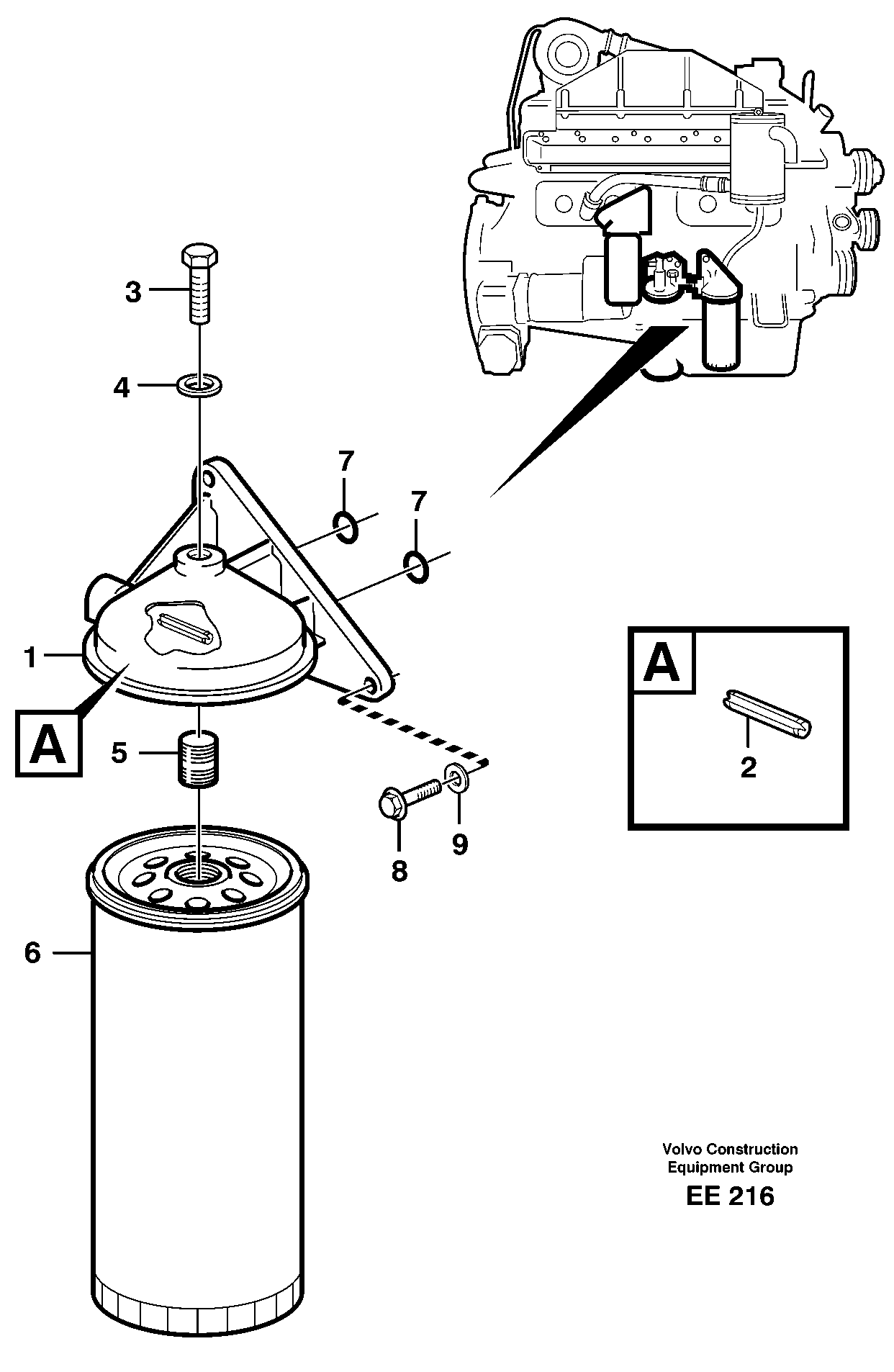 Oil filter by pass — volvo parts diagram