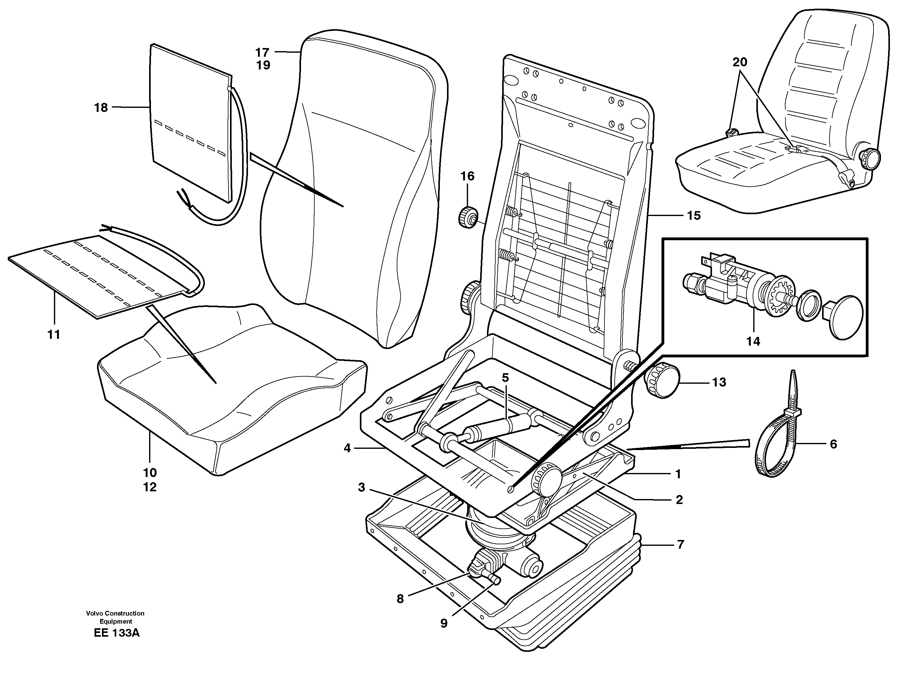 Driver's seat.  80572 — volvo parts diagram