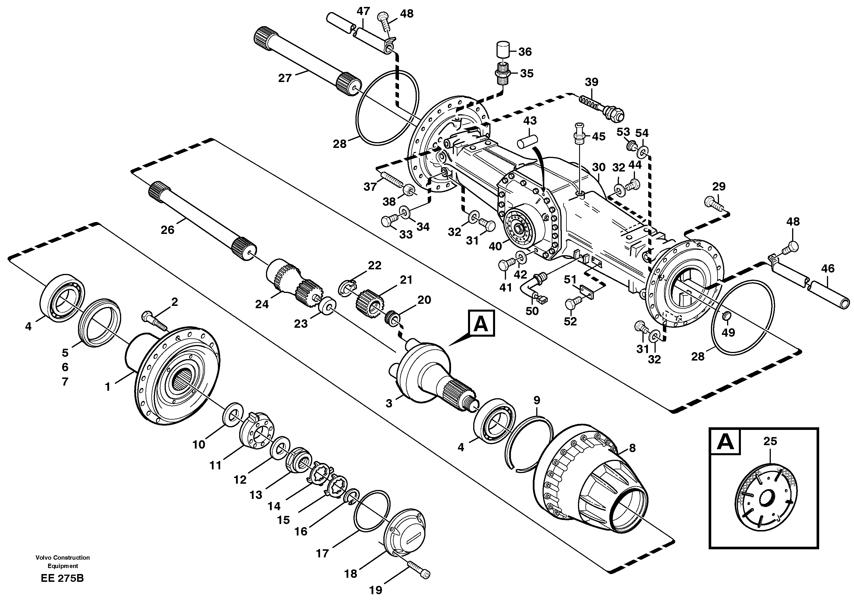 Planet shaft, rear  AWB 30 — volvo parts diagram