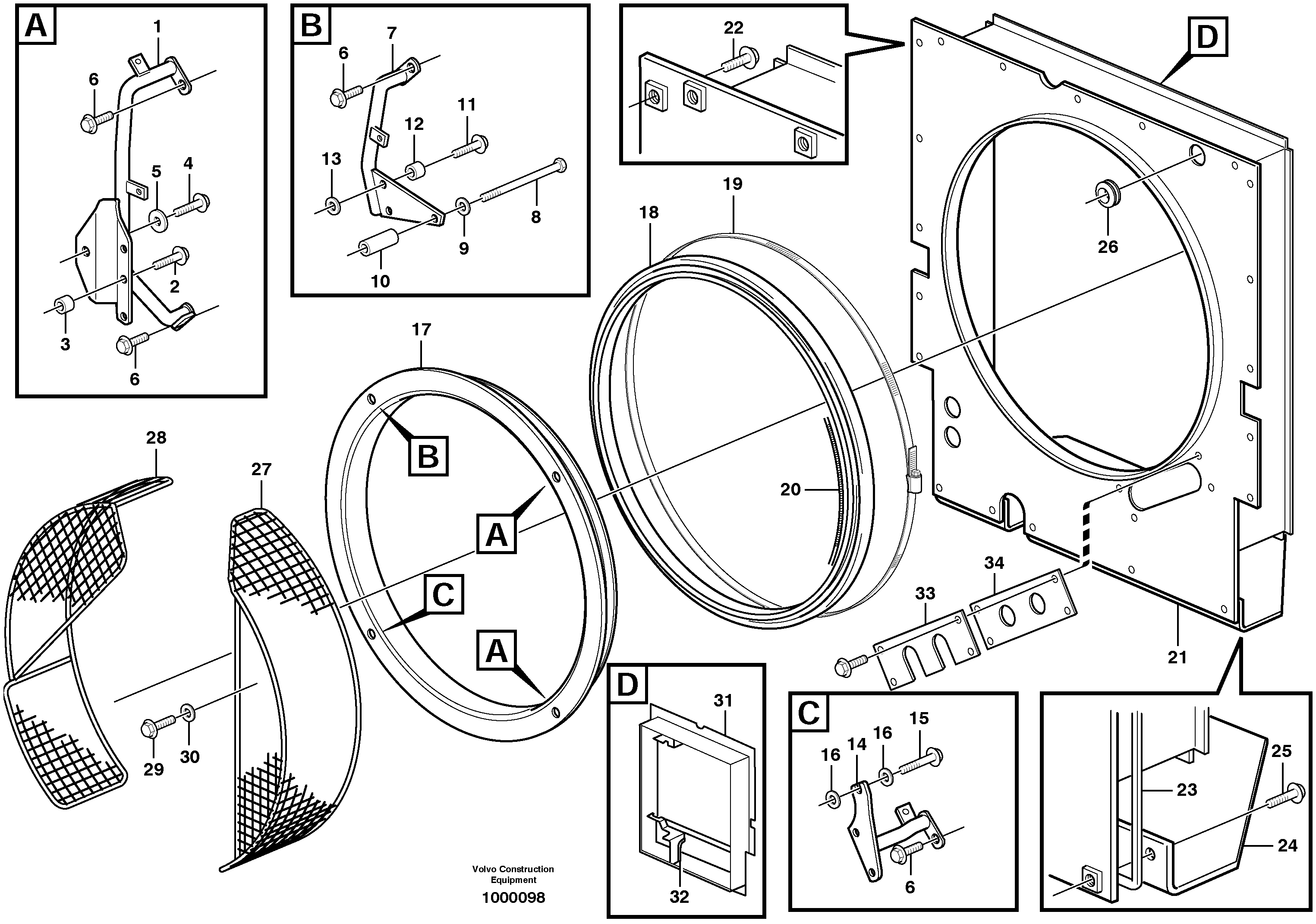 Fan and fan shroud — volvo parts diagram