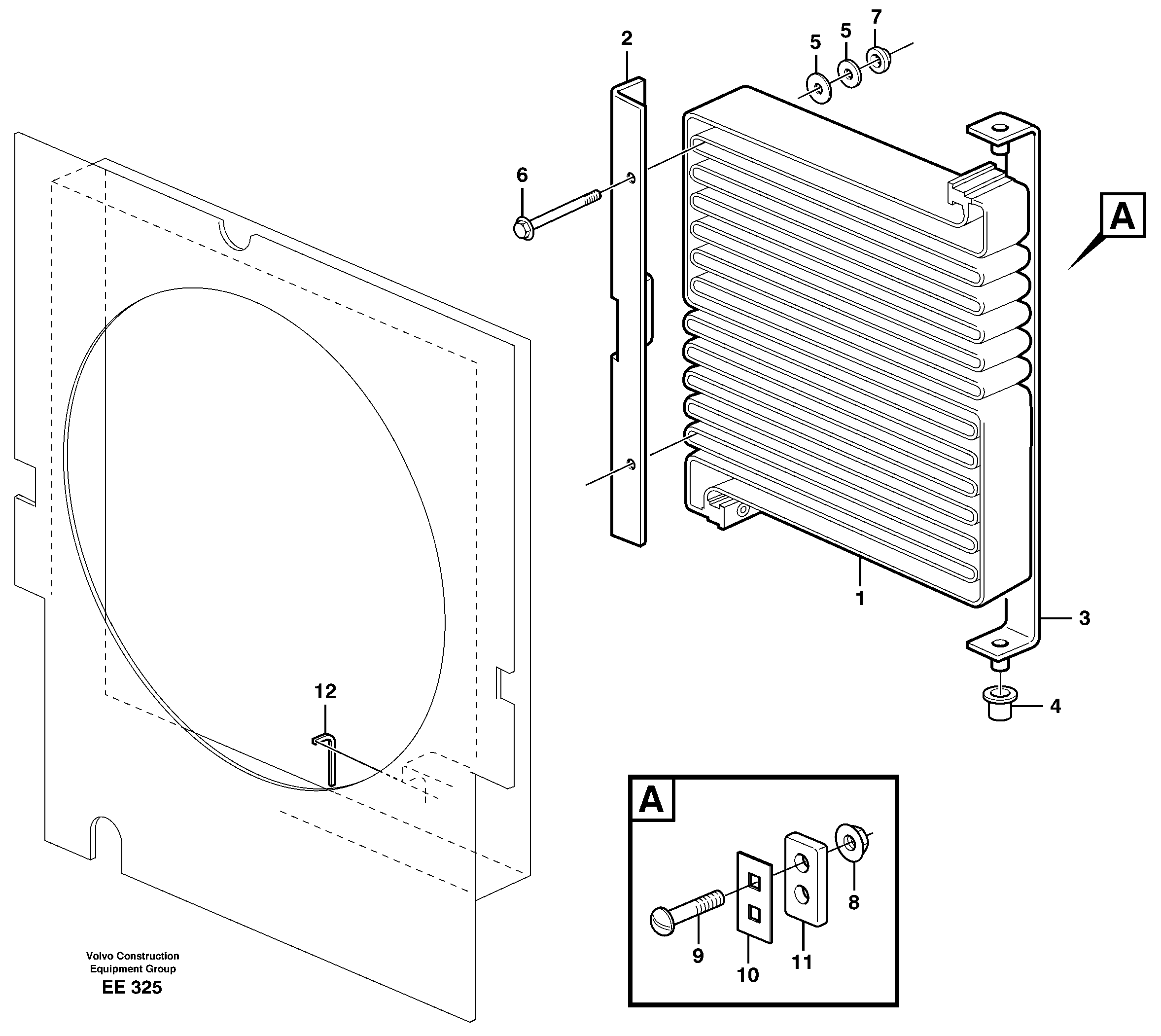 Condenser for cooling agent R134a with fitting parts. — volvo parts diagram