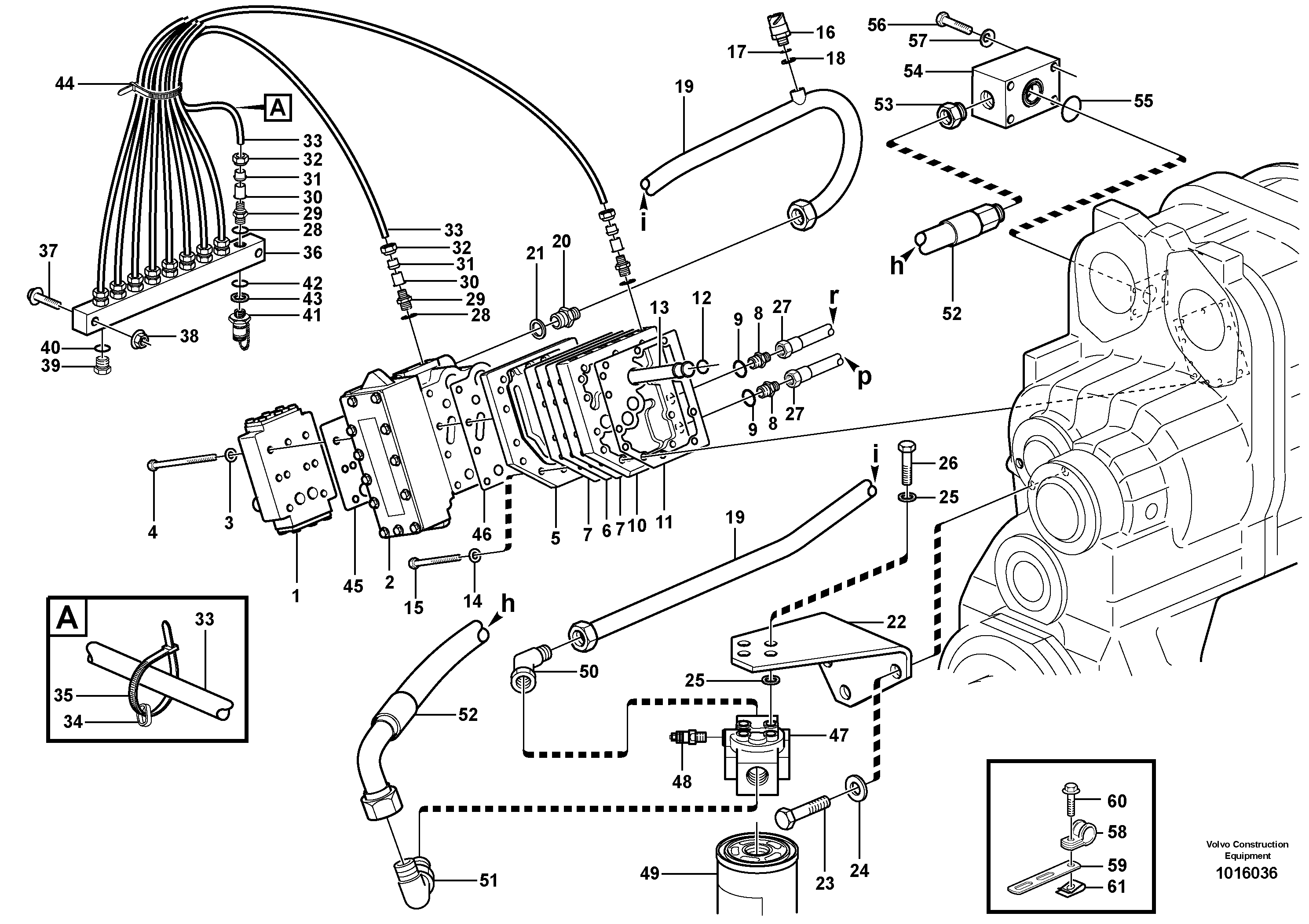 Oil filter and testing block — volvo parts diagram