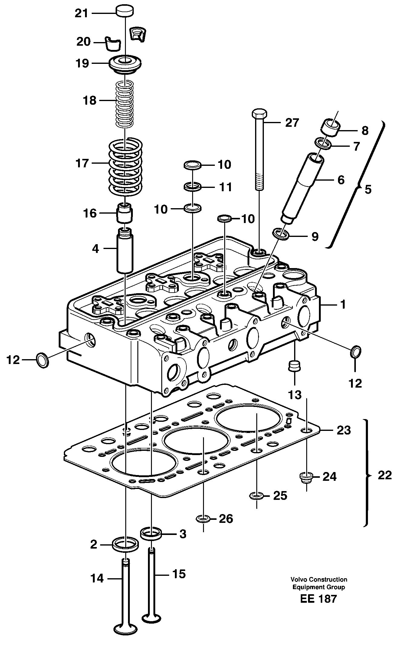 Cylinder head — volvo parts diagram