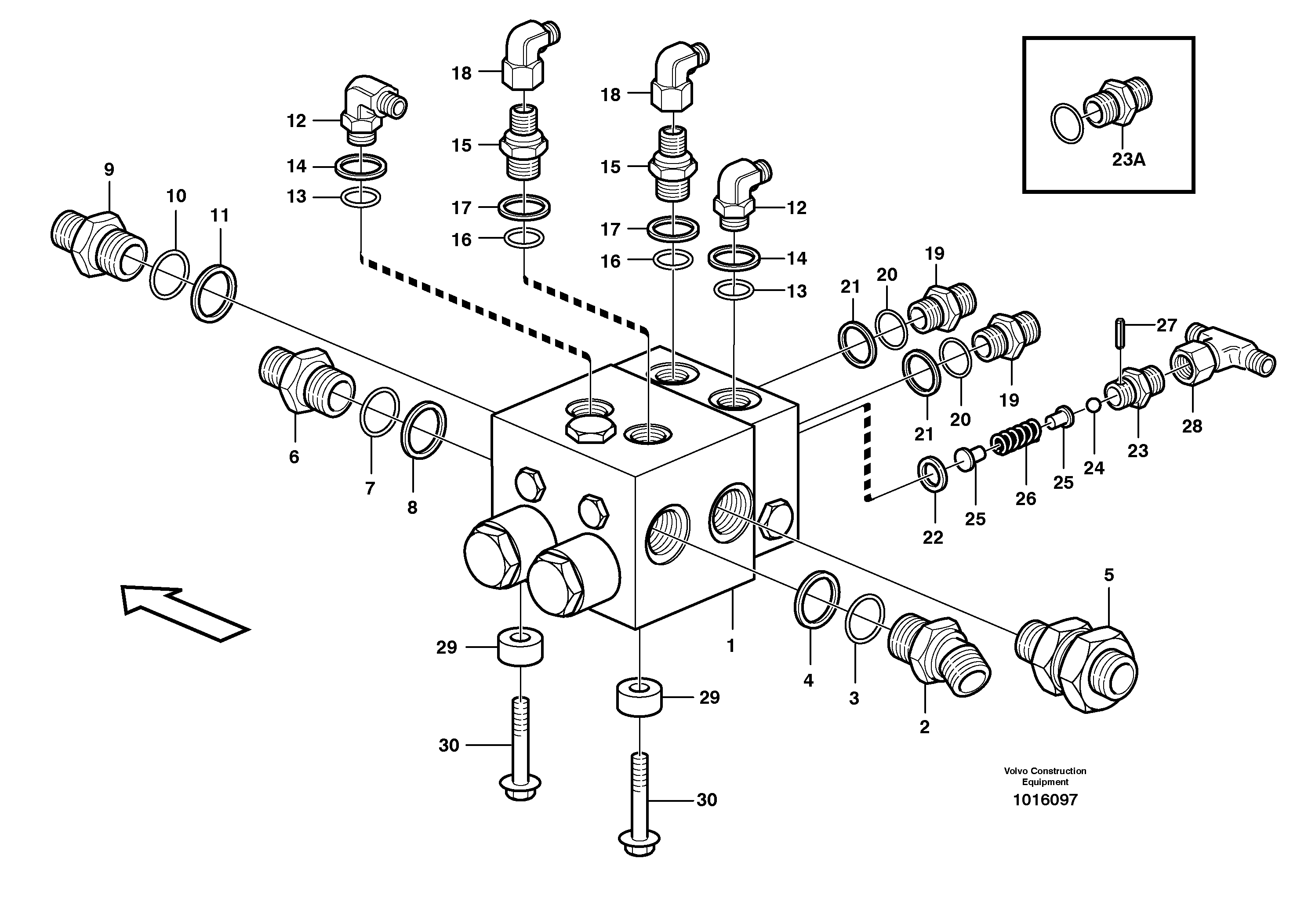 Shift valve with fitting parts — volvo parts diagram