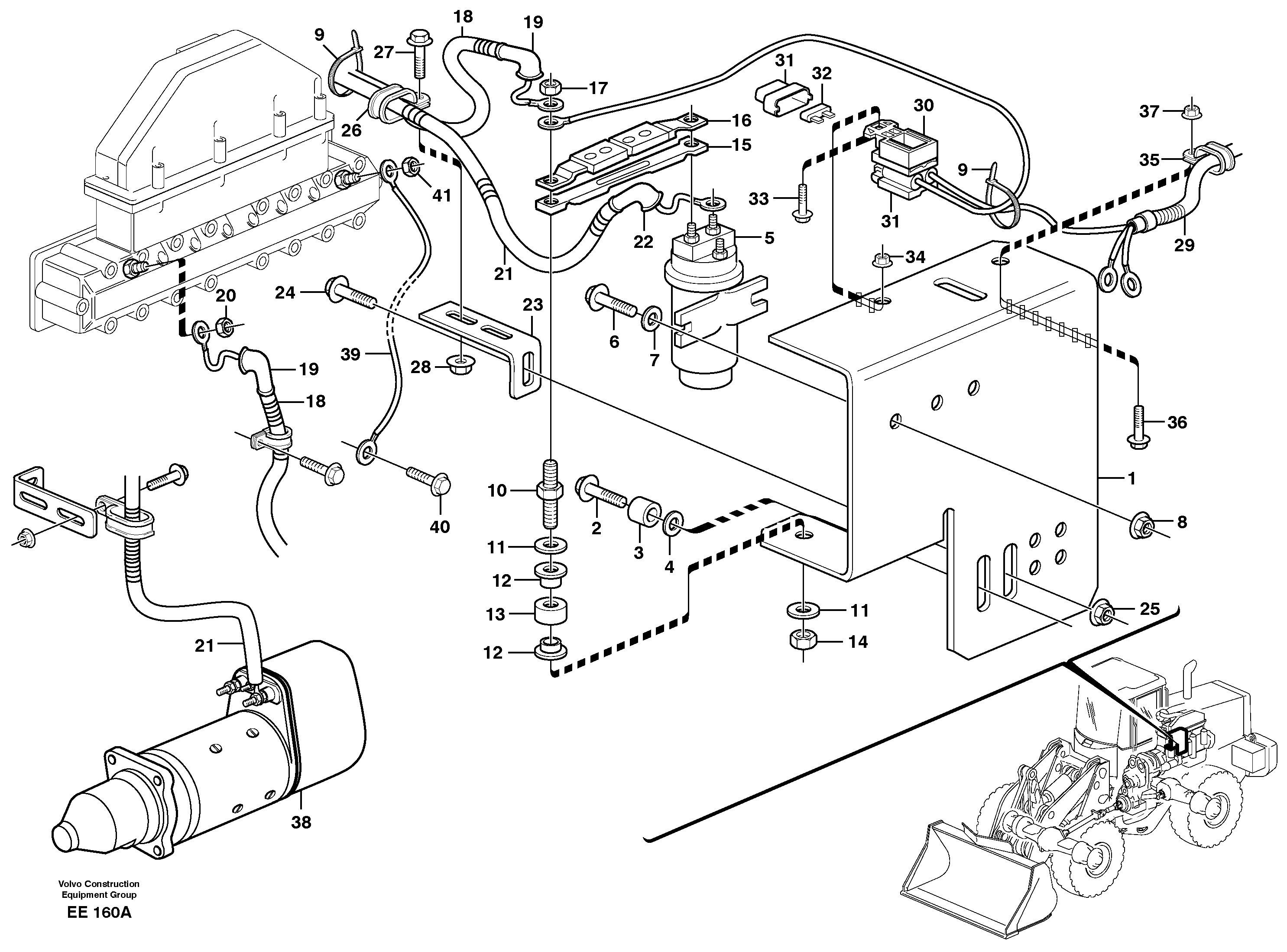 Pre-heater with fitting parts  STD, 33361 IRAN — volvo parts diagram