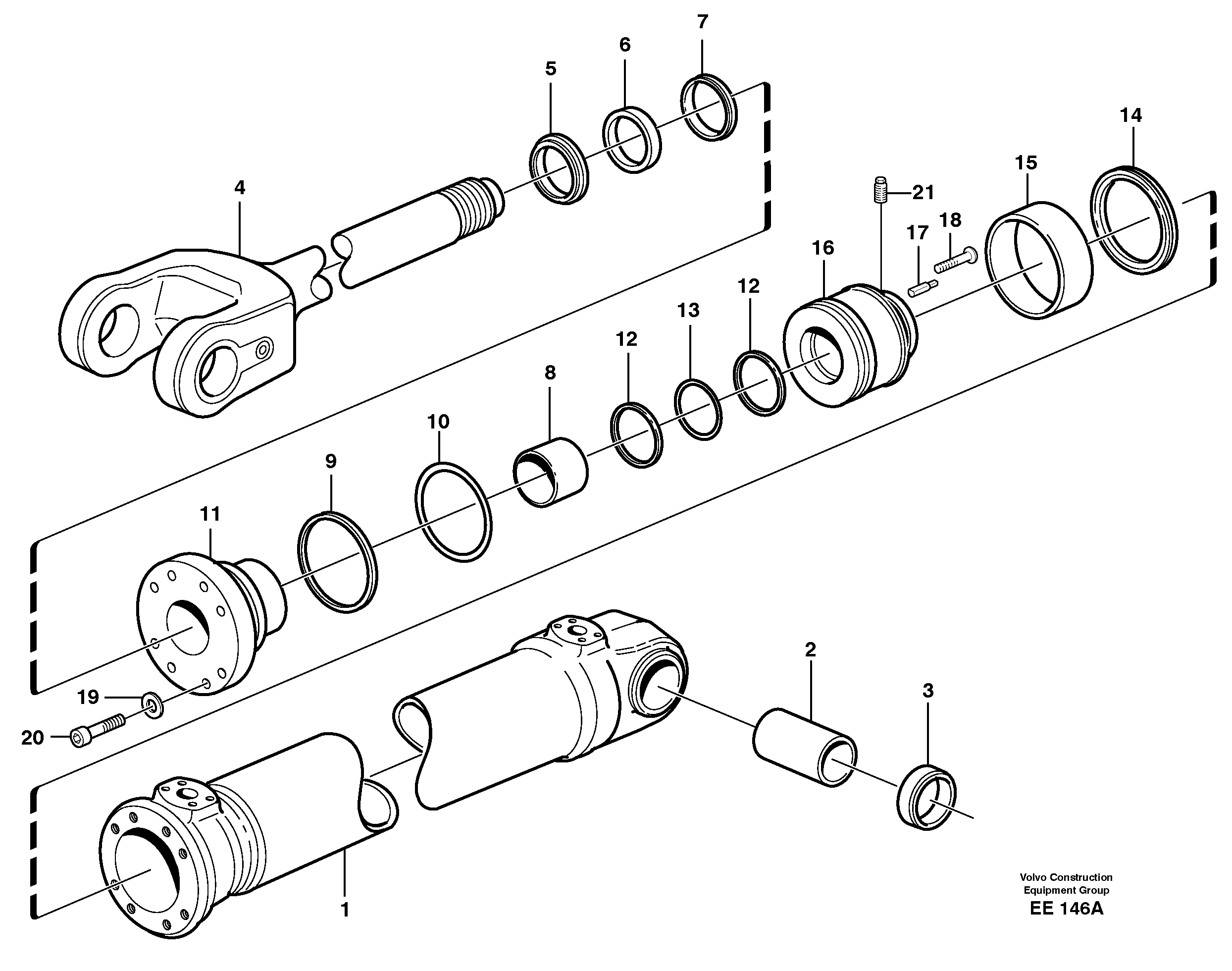 Hydraulic cylinder, lifting. — volvo parts diagram