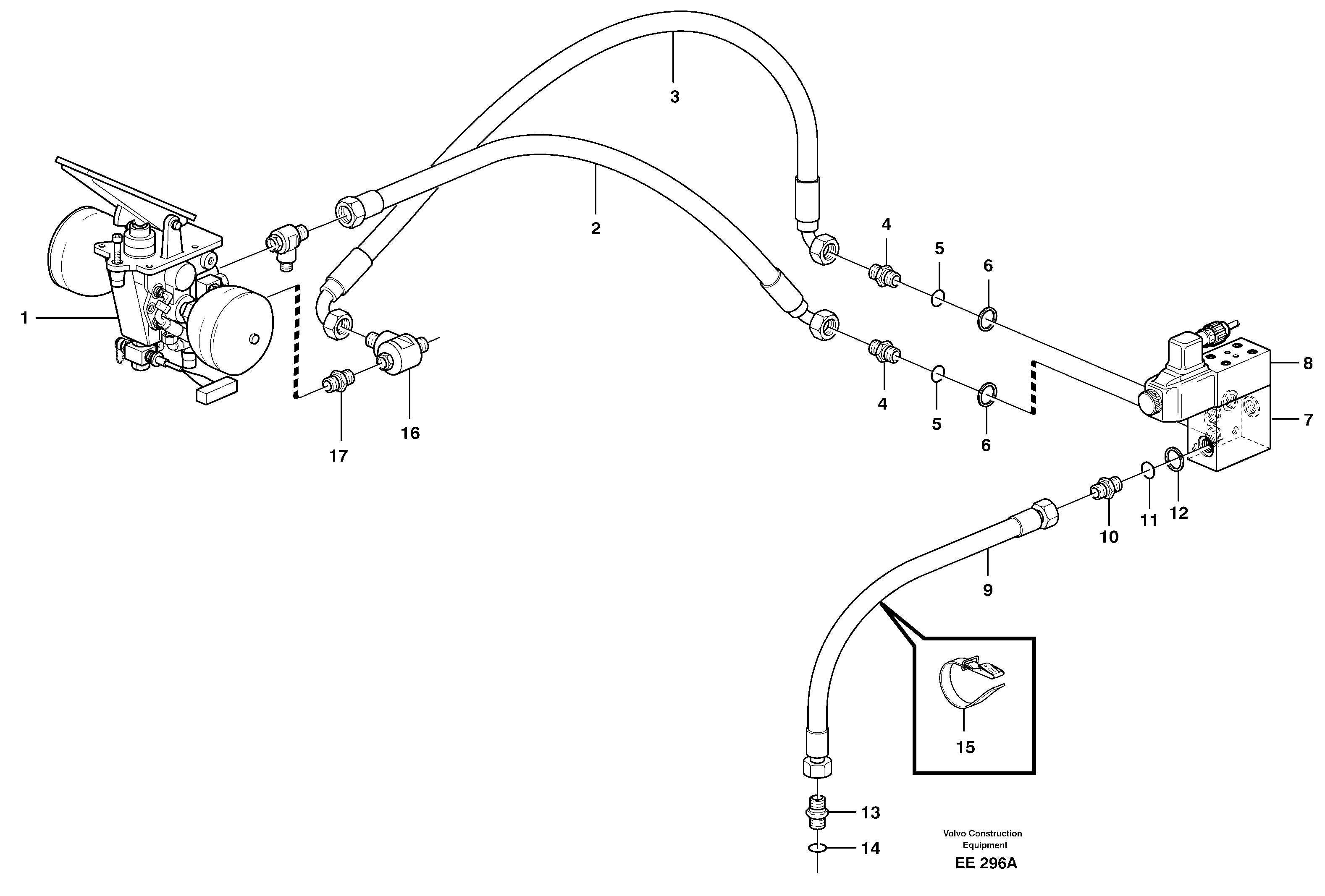 Parking brake system — volvo parts diagram