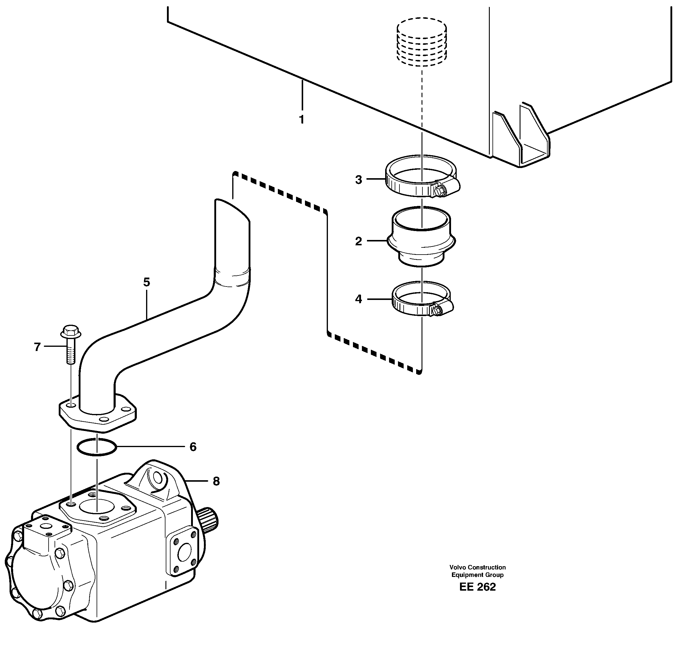 Hydraulic system, suction line — volvo parts diagram
