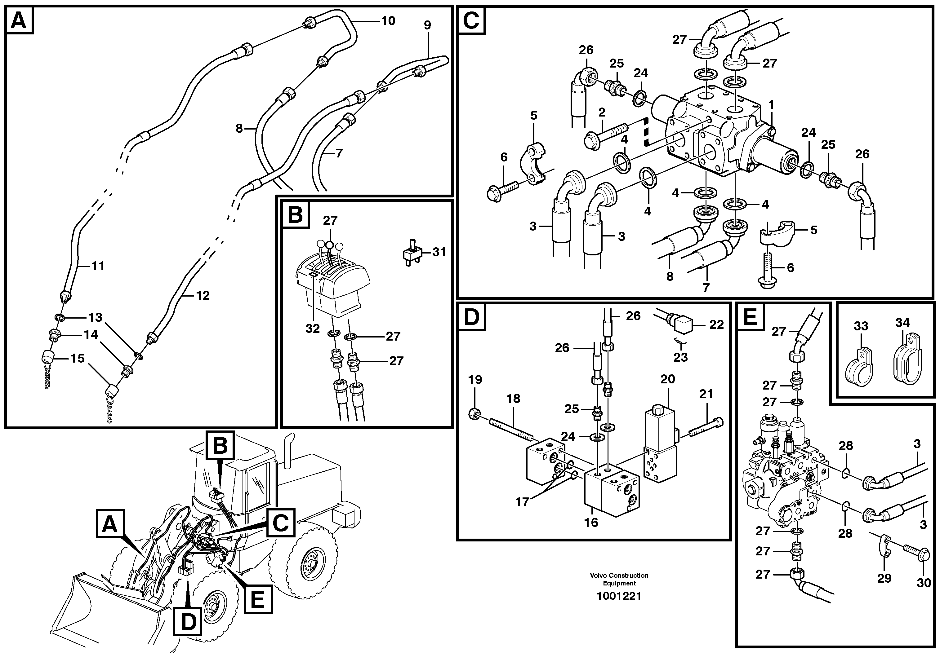 Extra hydraulic equipment4th function  80288, 80291 — volvo parts diagram