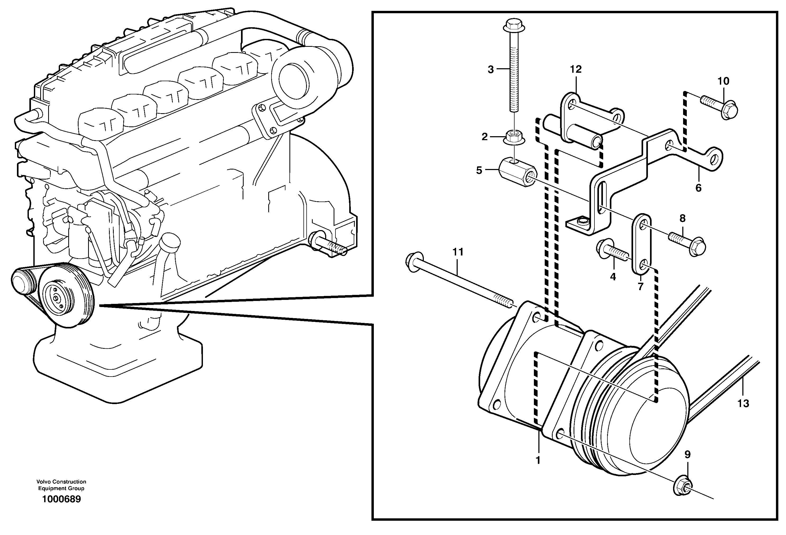 Compressor for cooling agent R134a with fitting parts.  80281 — volvo parts diagram