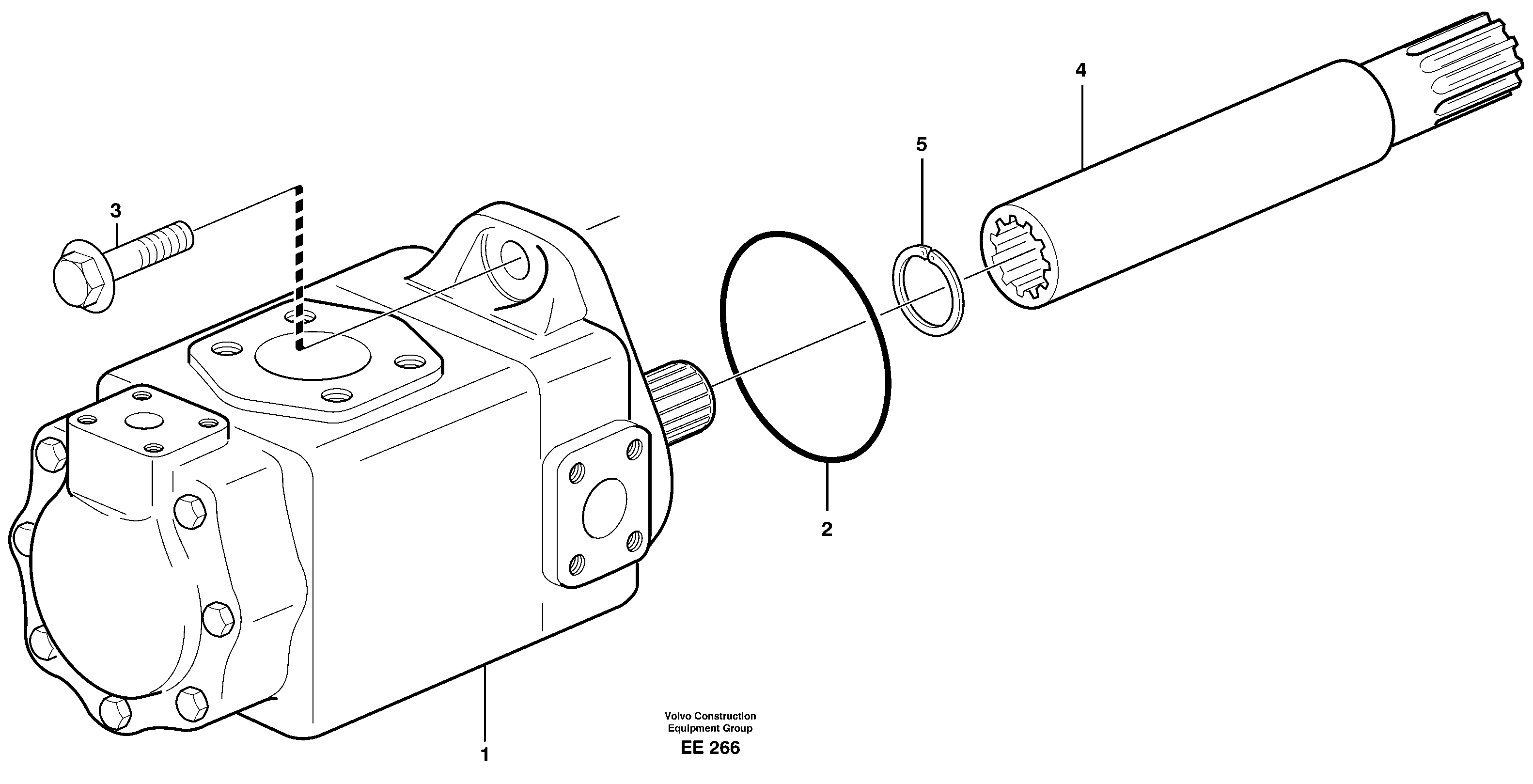 Hydraulic pump with fitting parts  STD, 33361 IRAN — volvo parts diagram