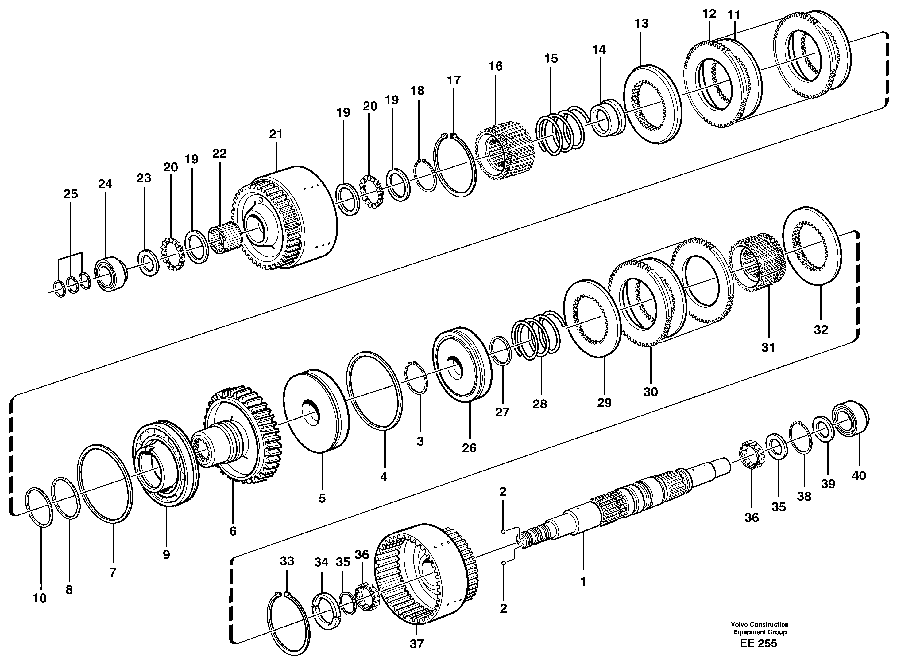 Hydraulic clutch, forward / 1 st speed — volvo parts diagram