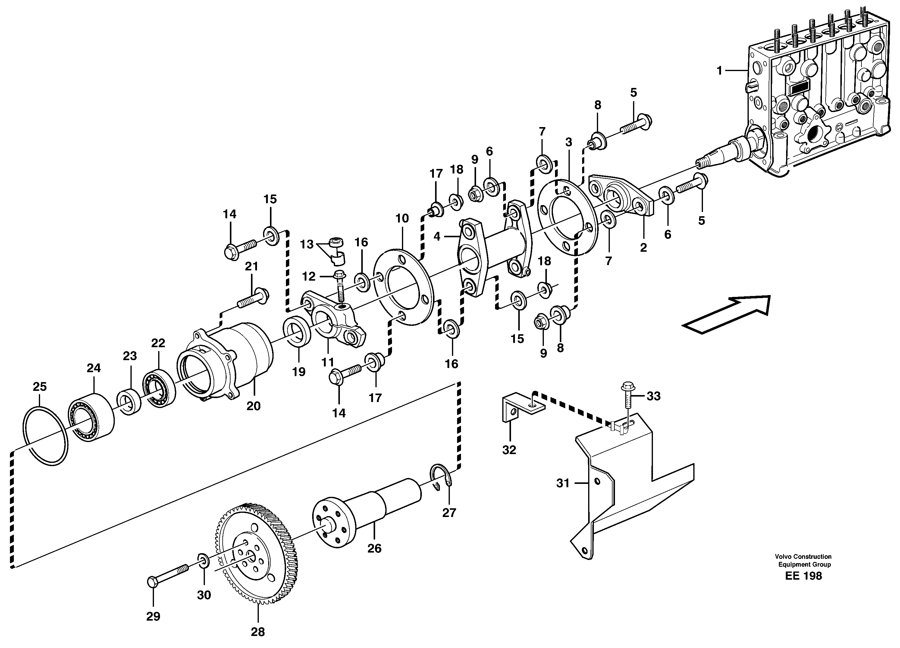 Pump drive — volvo parts diagram