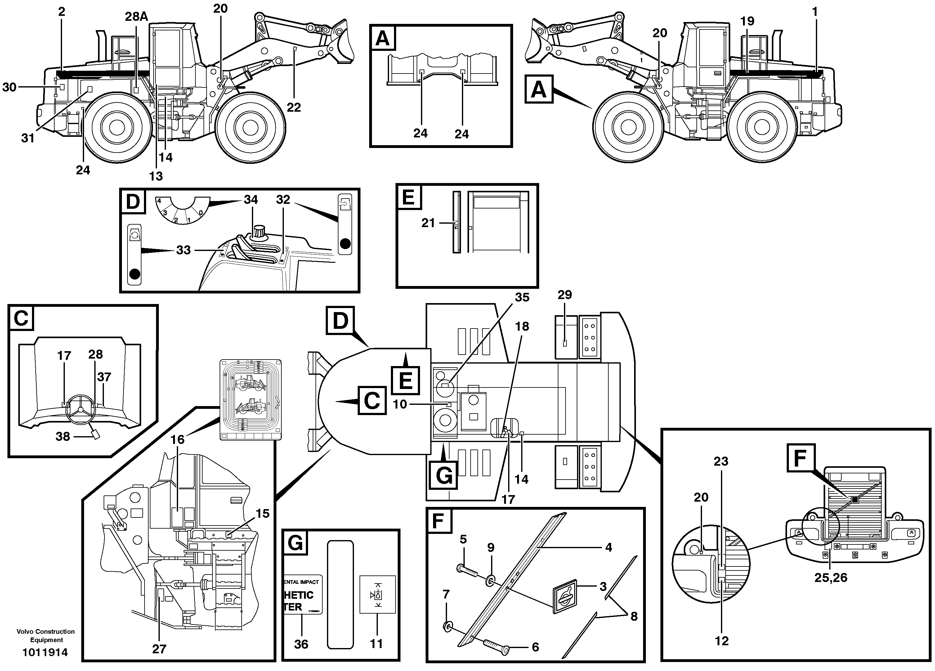 Sign plates and decals — volvo parts diagram