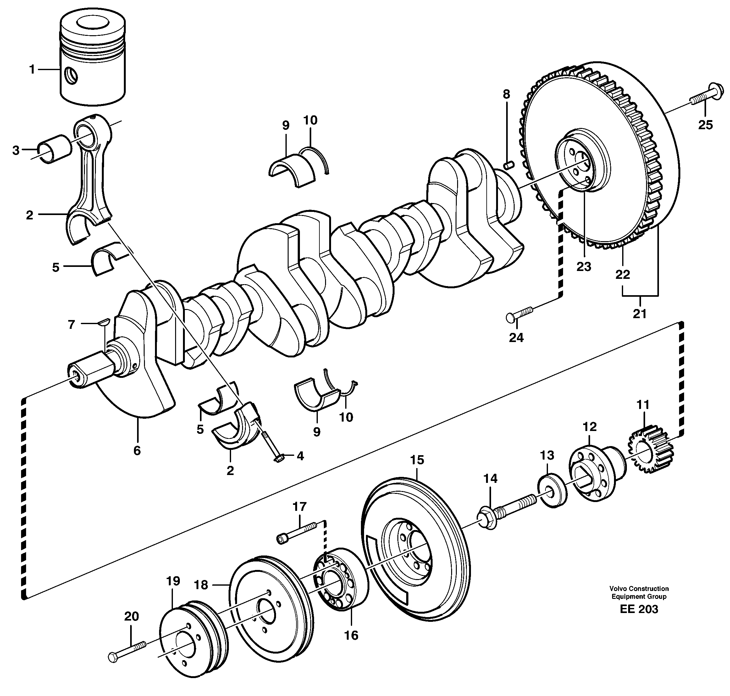 Crankshaft and related parts — volvo parts diagram
