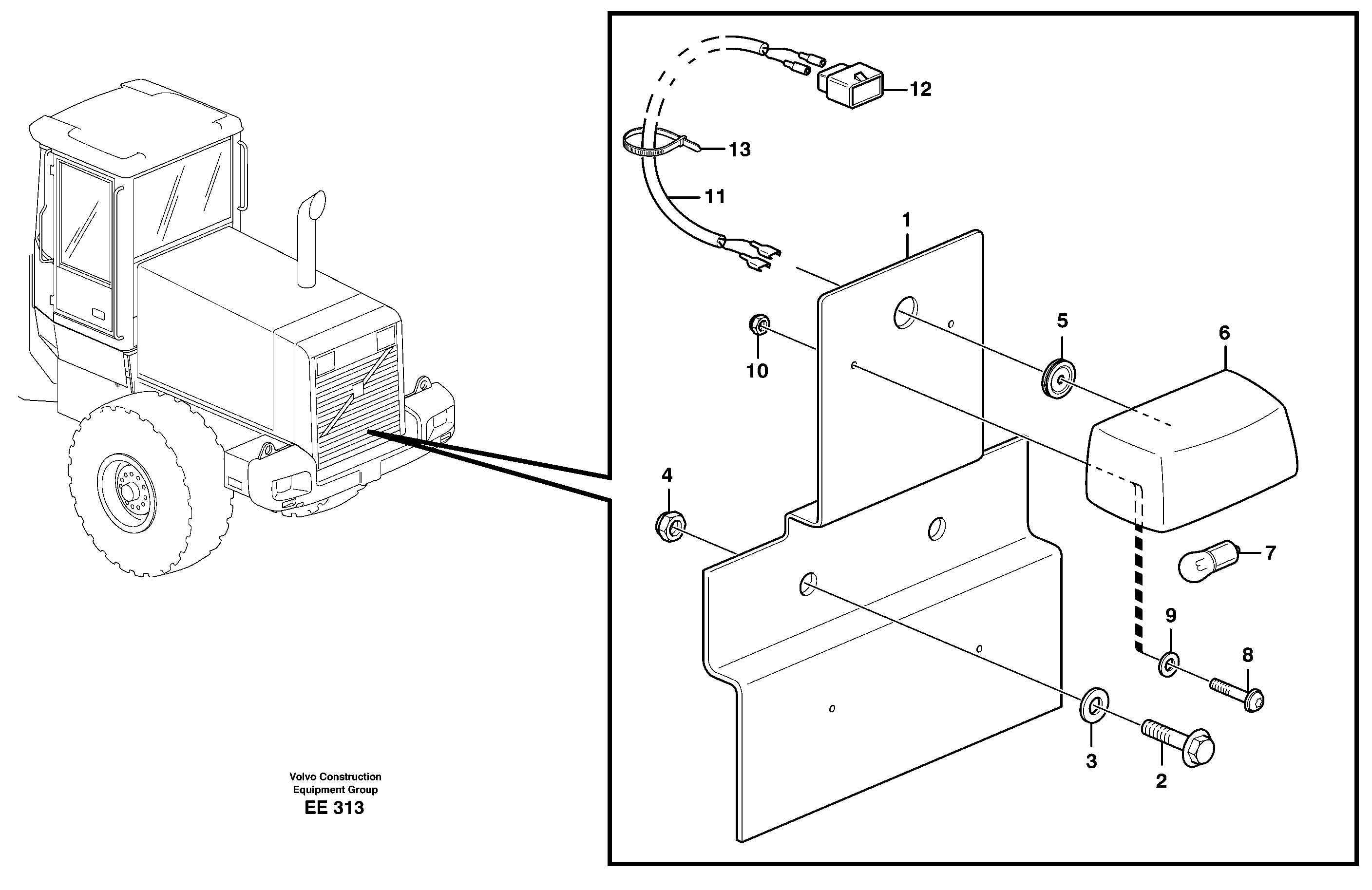 License plate lamp  80402 — volvo parts diagram