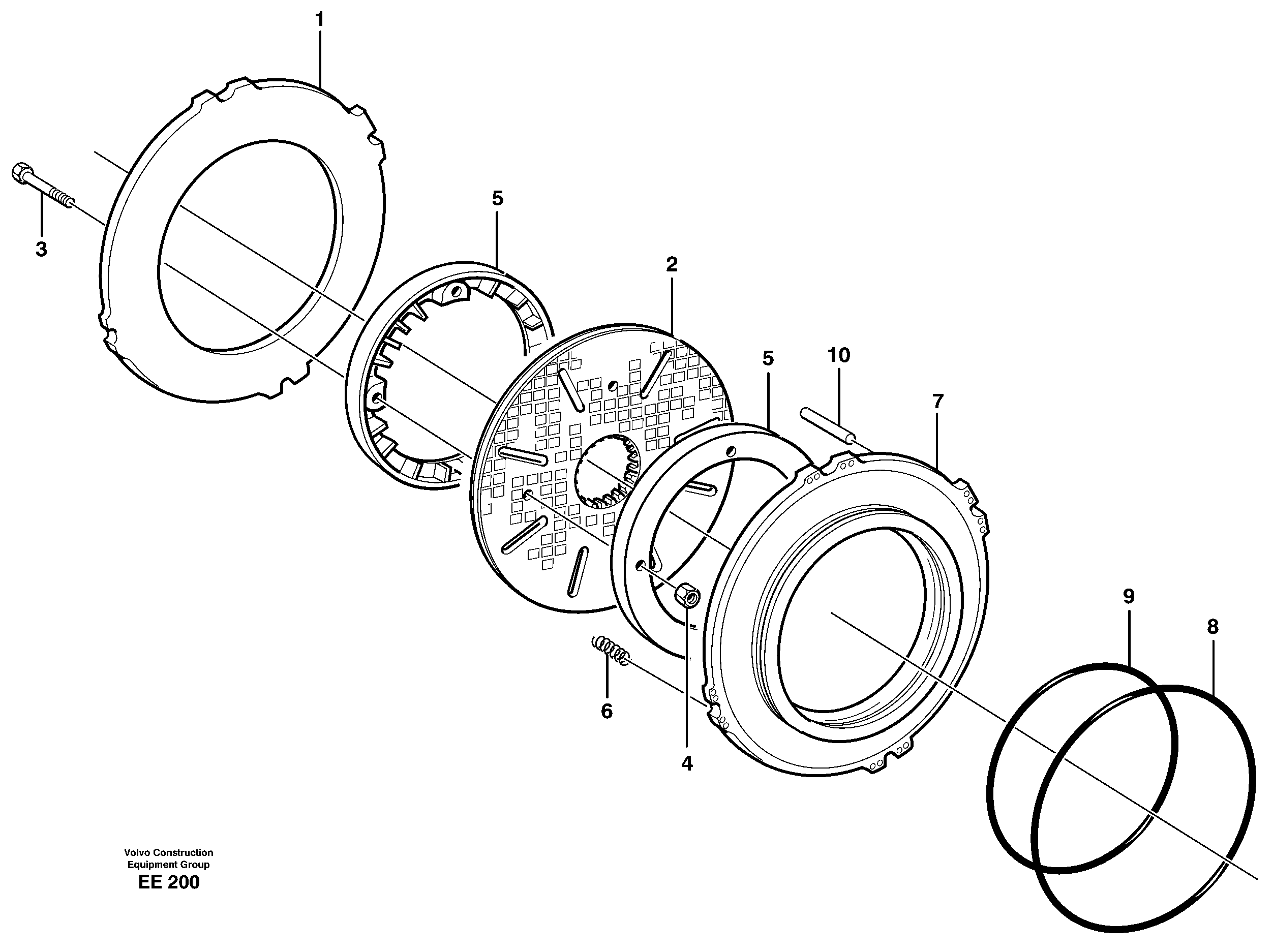 Multi-disc brake, front — volvo parts diagram