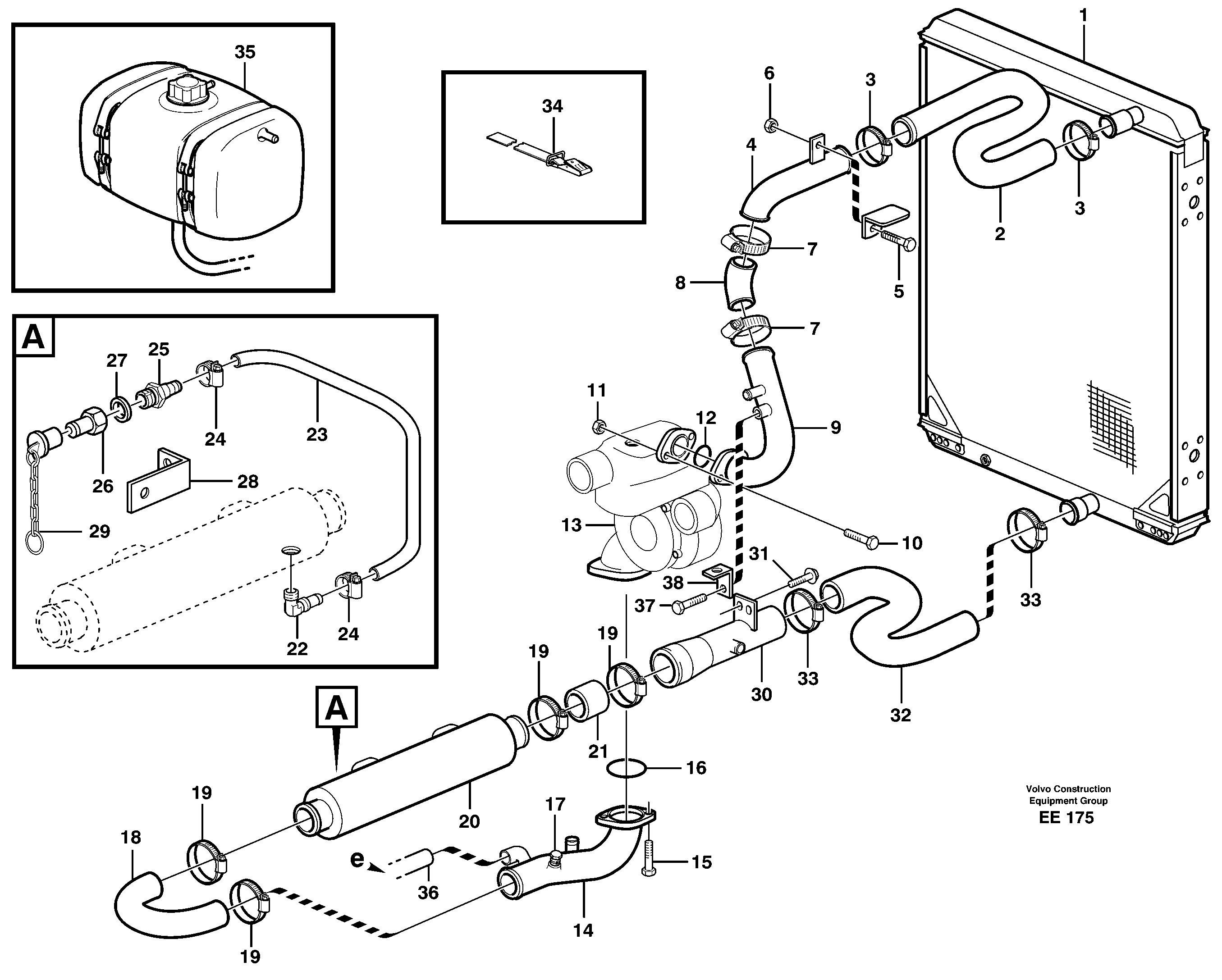 Cooling system — volvo parts diagram