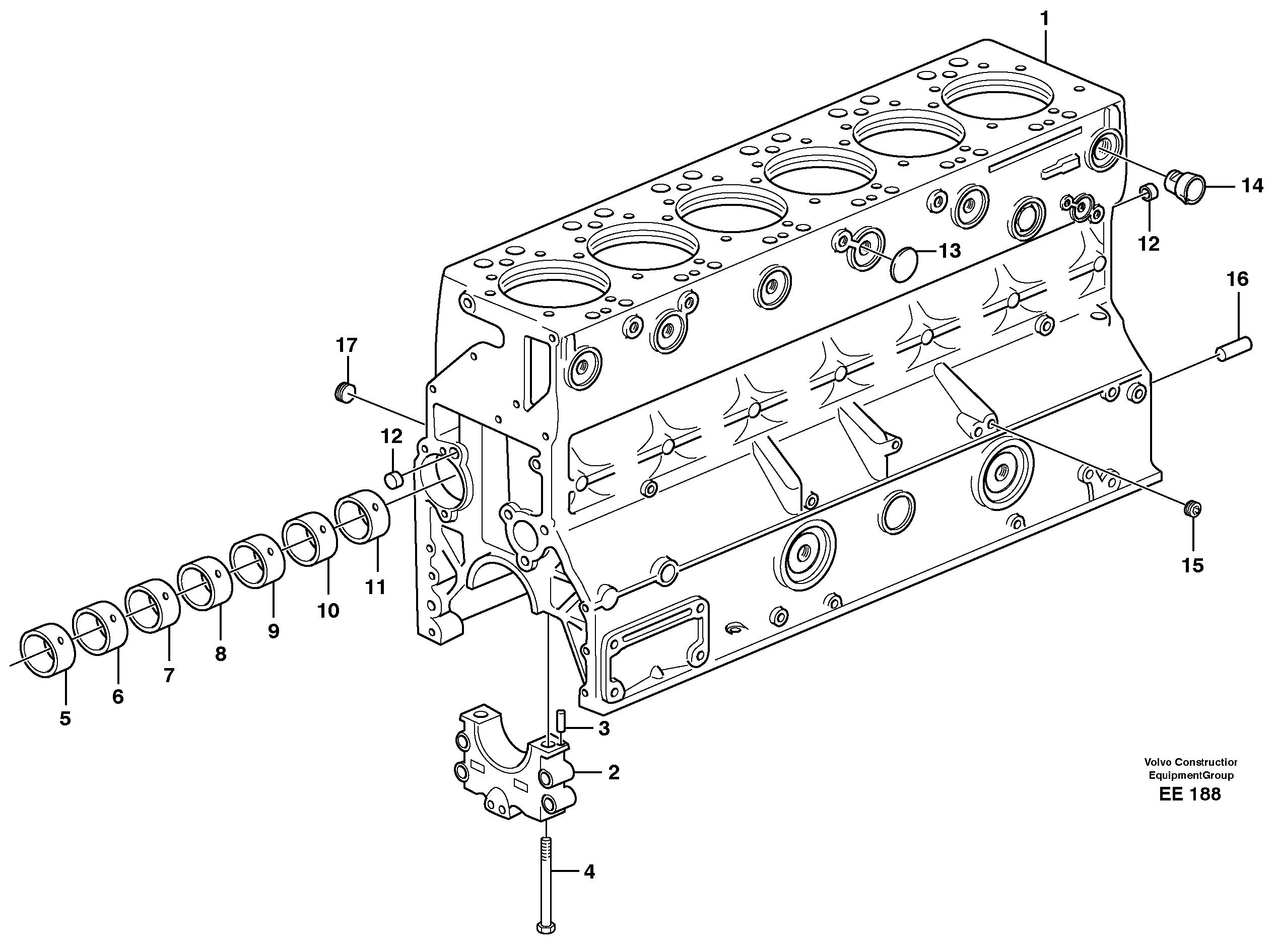 Cylinder block — volvo parts diagram