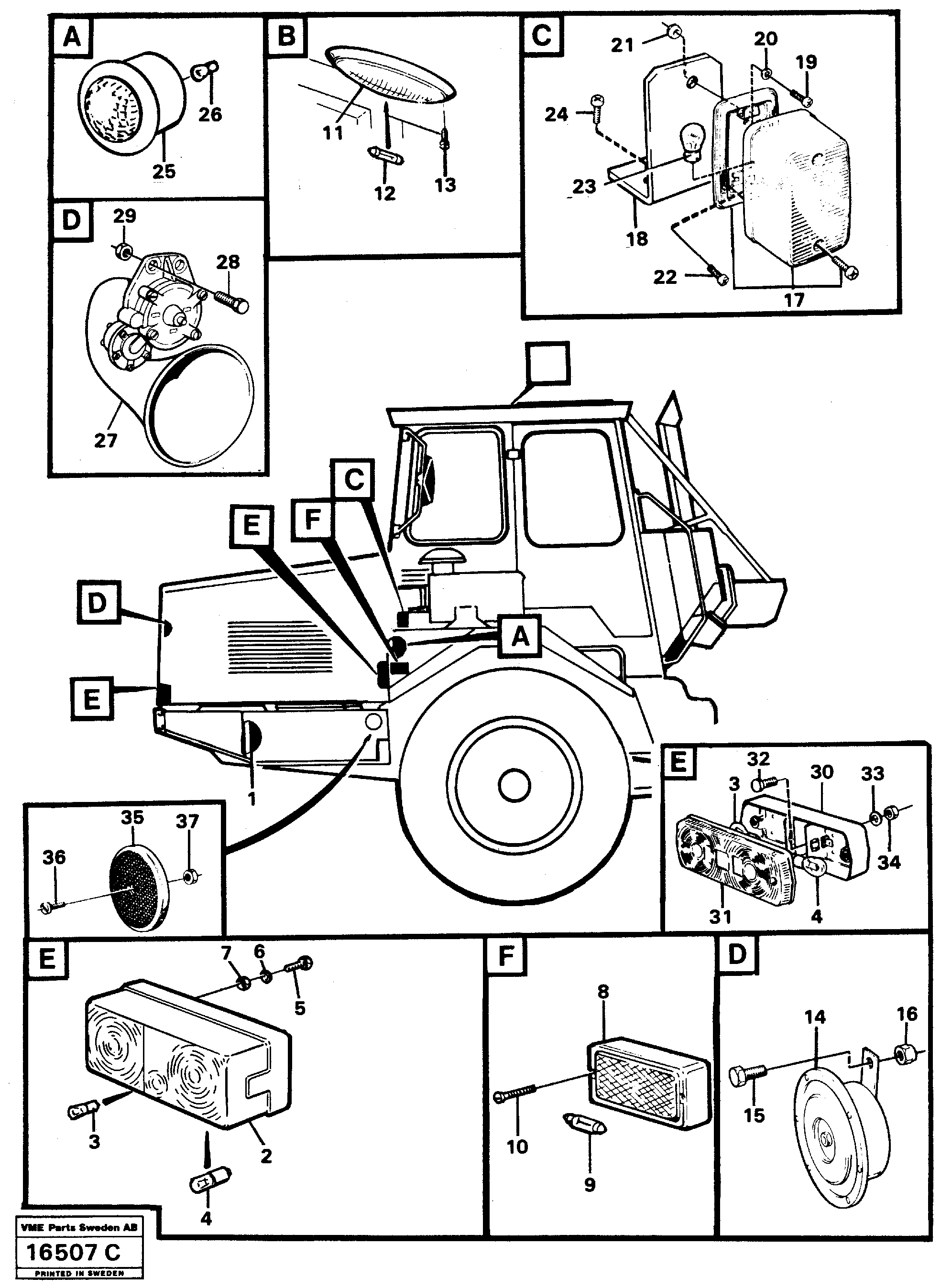 Lighting,tractor — volvo parts diagram