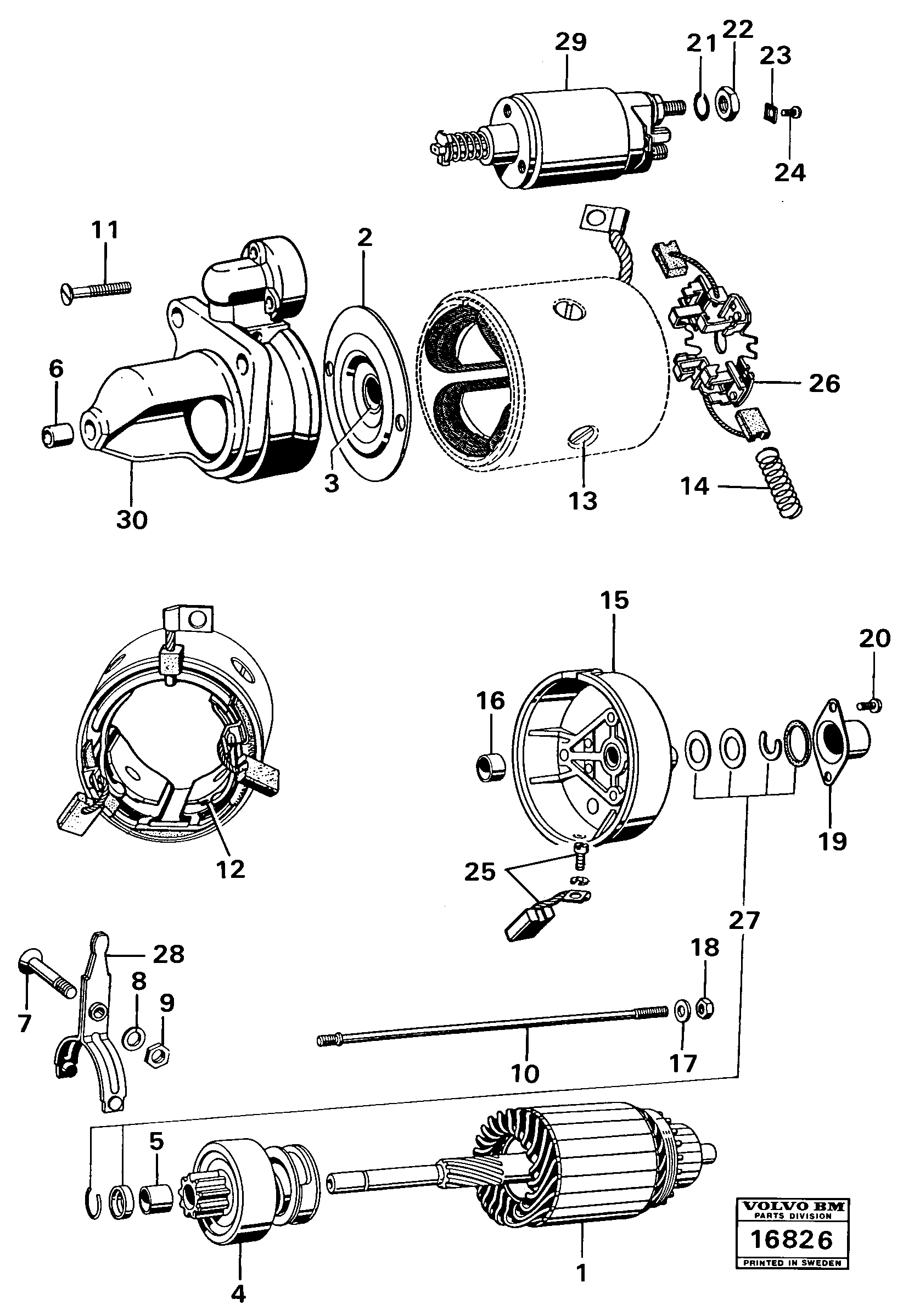 Starter motor — volvo parts diagram