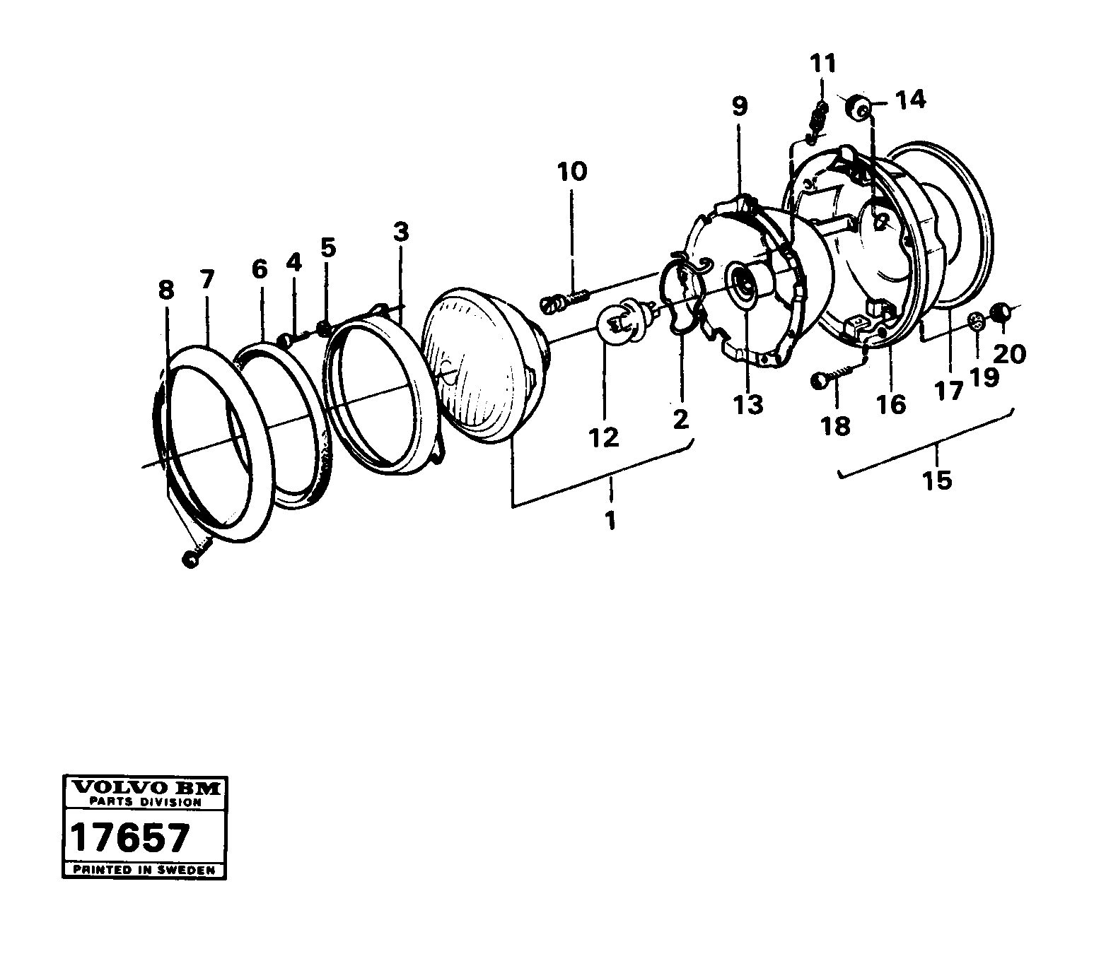 Headlamp — volvo parts diagram