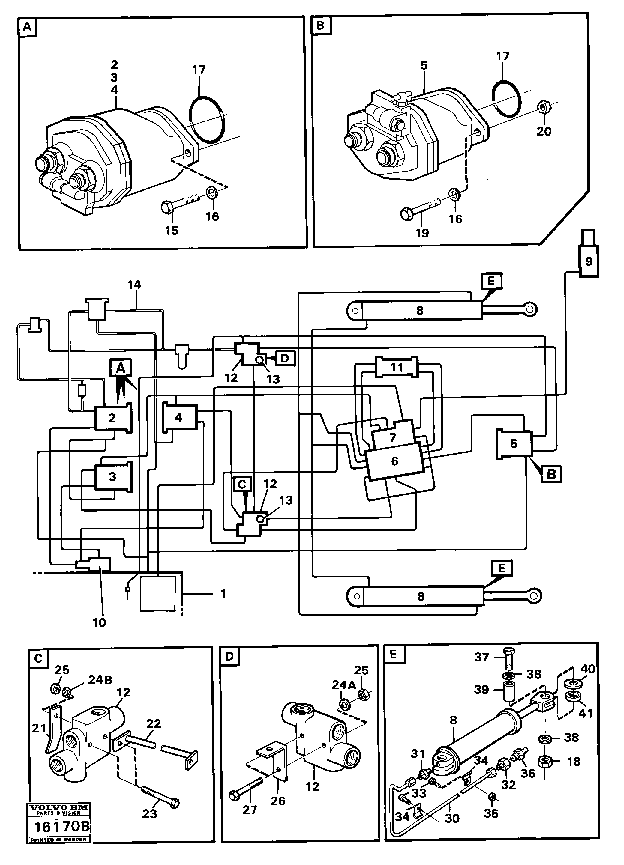 Hydraulic system components — volvo parts diagram