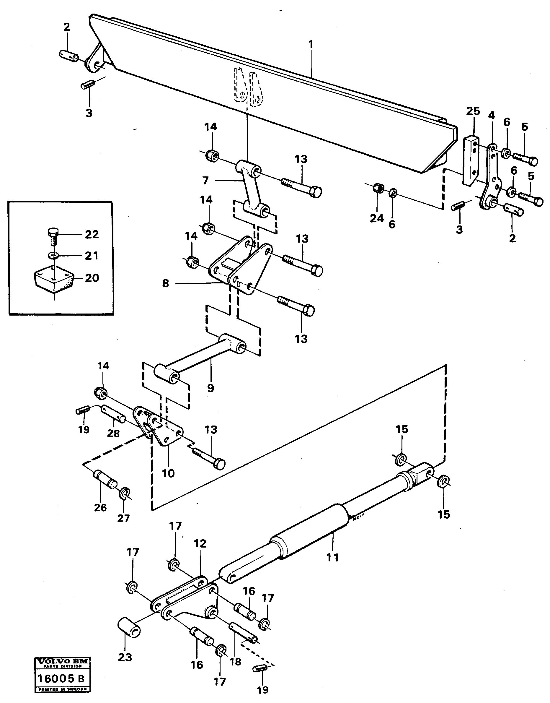 Rear flap, mechanical  98491 — volvo parts diagram