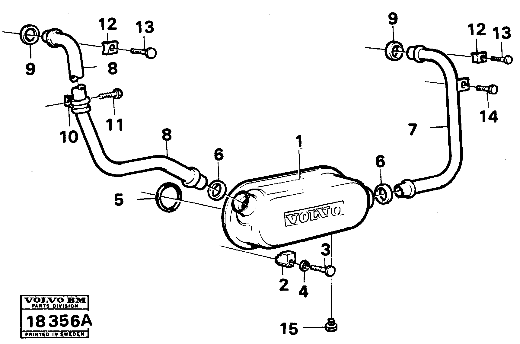 Oil cooler — volvo parts diagram