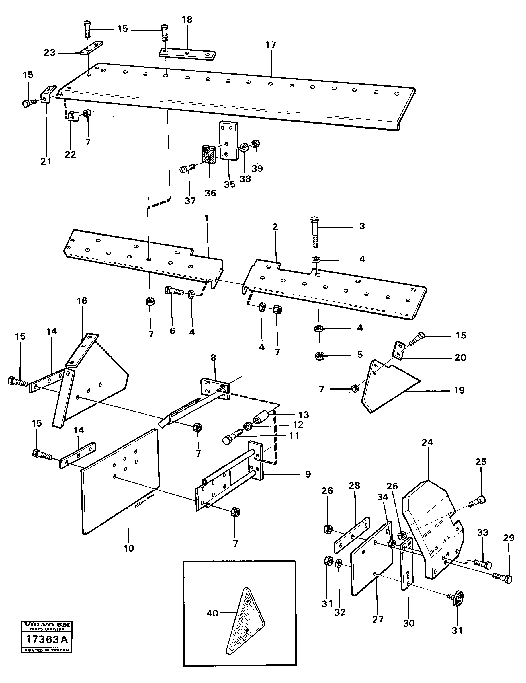 Mudguards rear 99692 — volvo parts diagram
