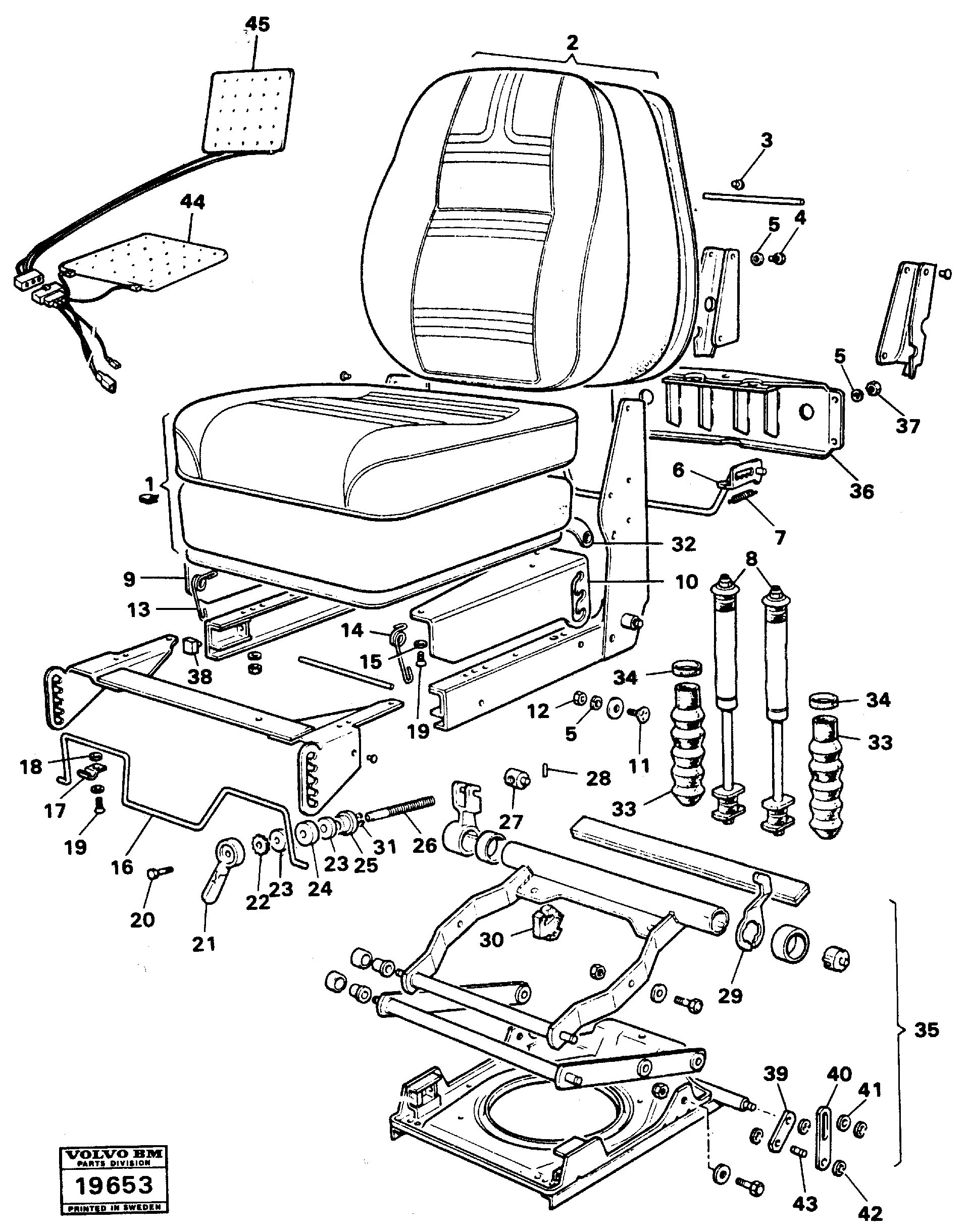 Drivers seat tillv nr - 4806 — volvo parts diagram