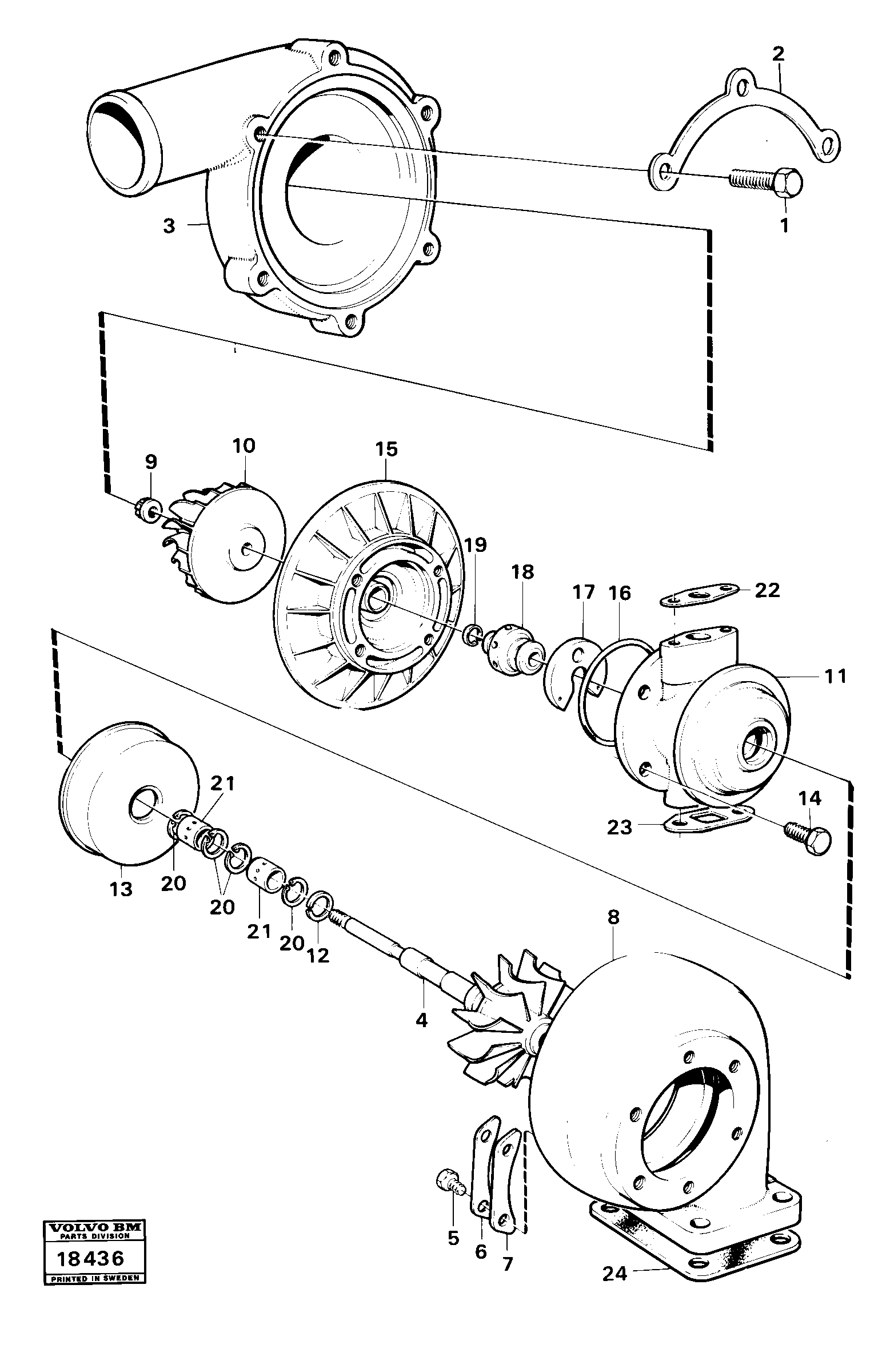 Turbo charger — volvo parts diagram