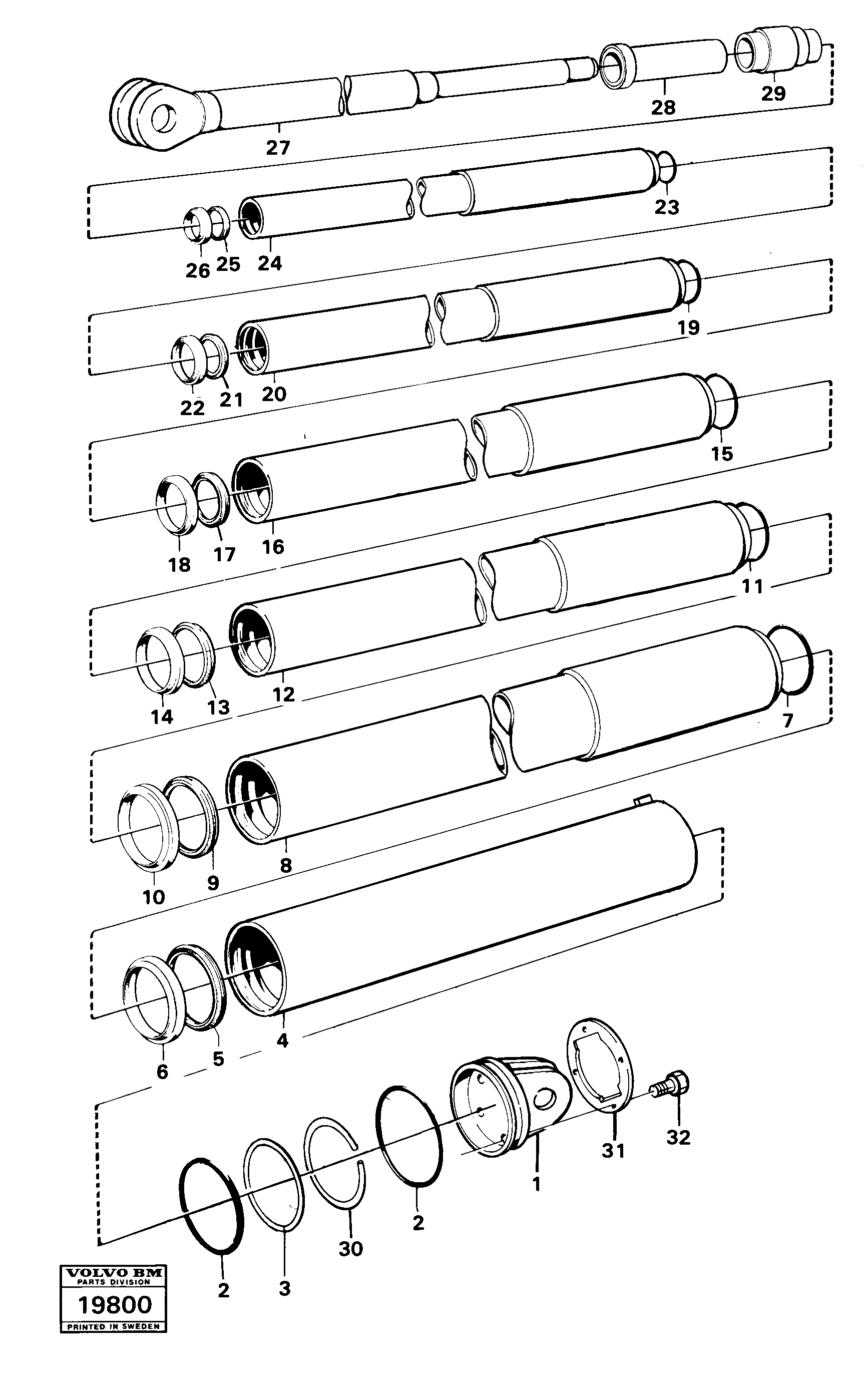 Tipping cylinder 6 x 4 Tillv Nr 4092 - 5486 — volvo parts diagram