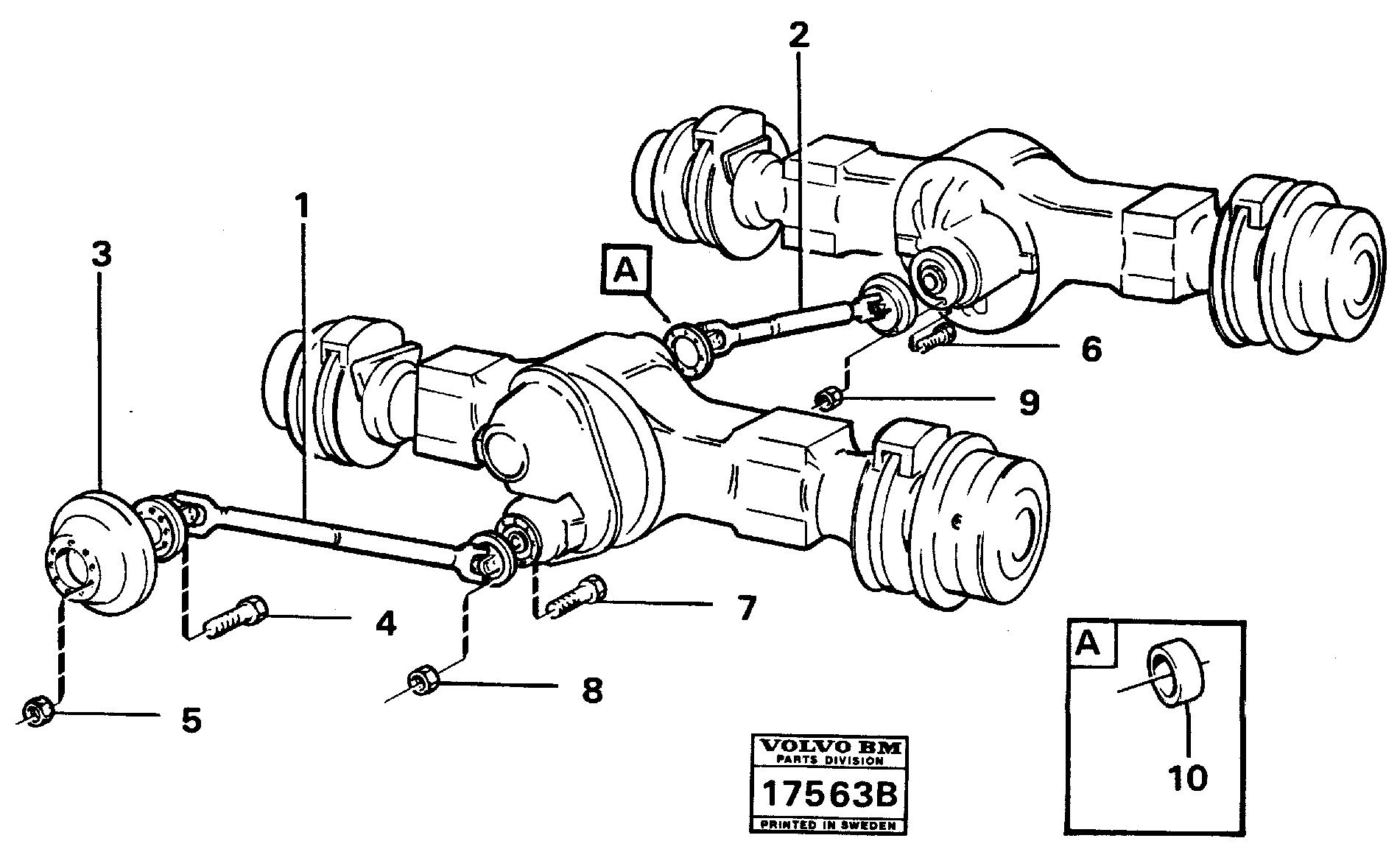 Propeller shaft, trailer — volvo parts diagram