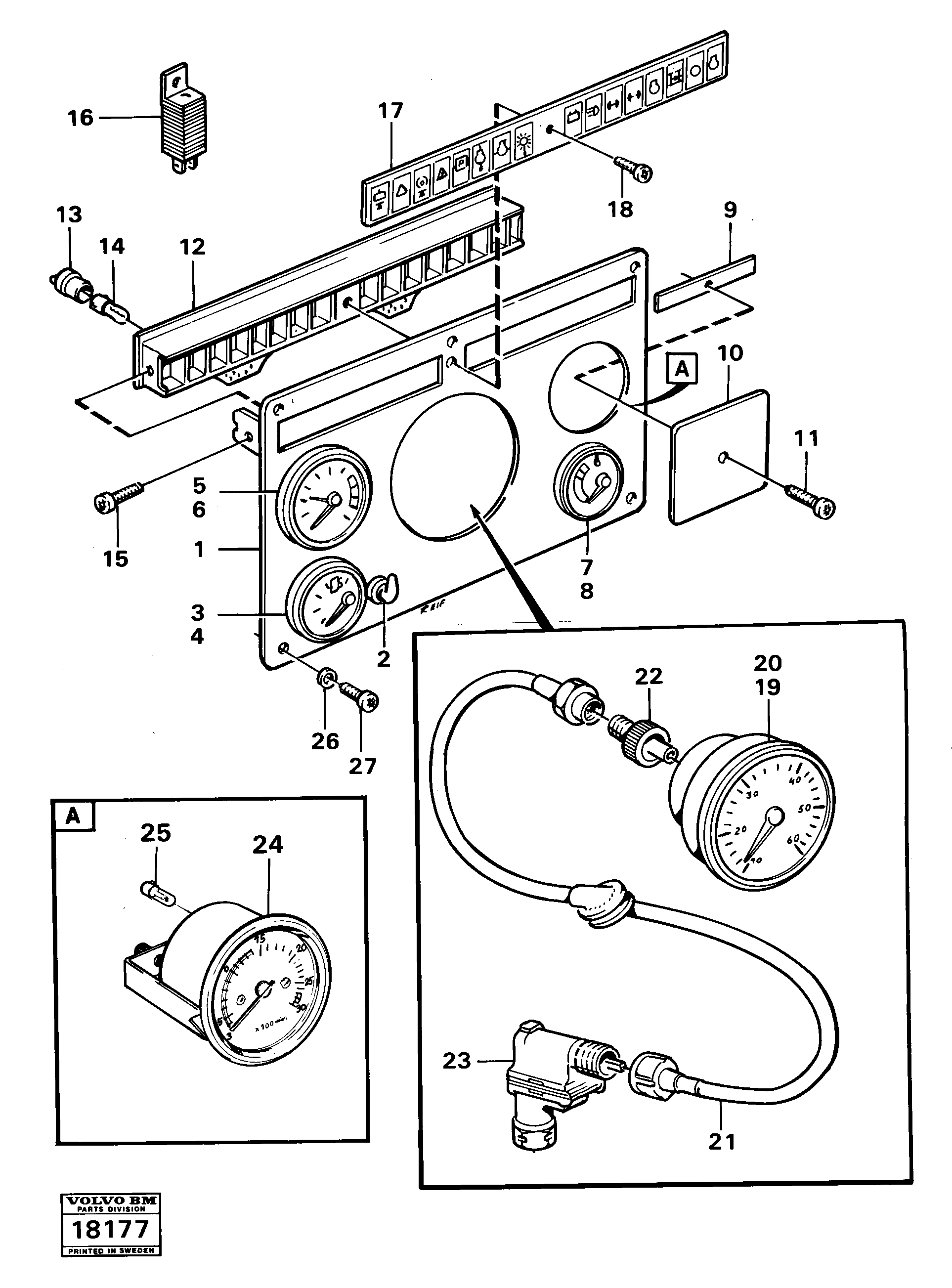 Instrument panel, middle — volvo parts diagram
