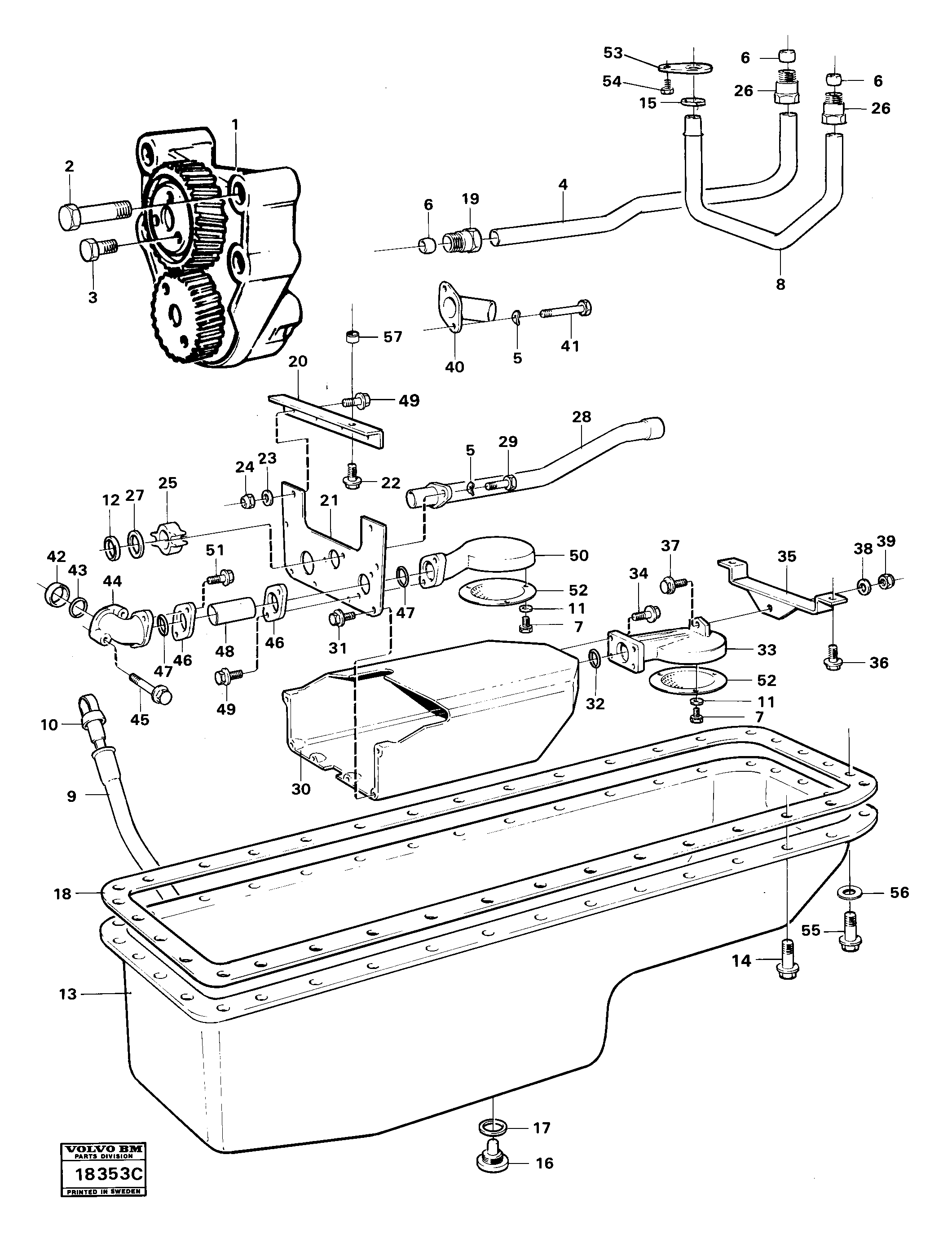 Lubricating oil system — volvo parts diagram