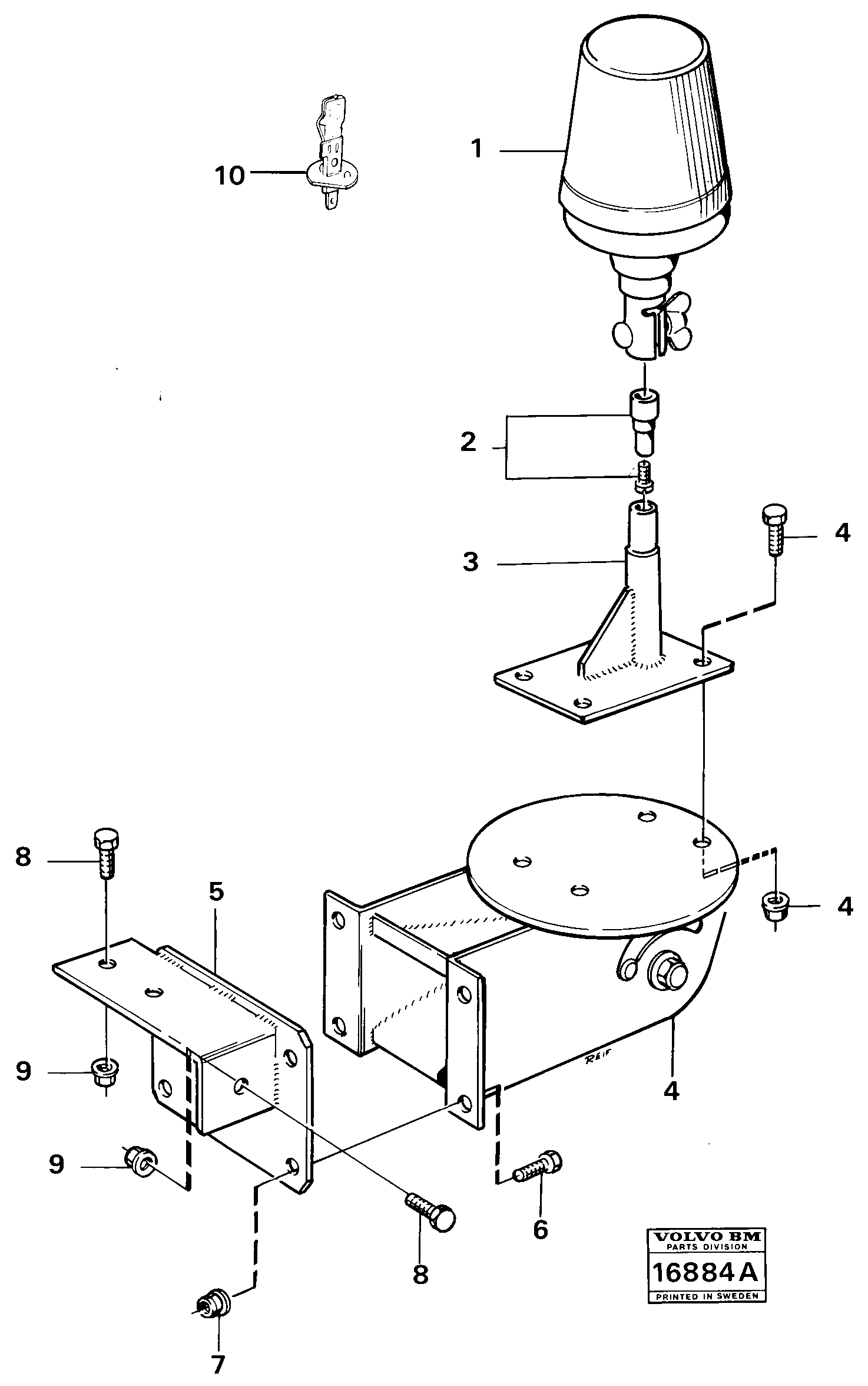 Rotation warning light 99059 — volvo parts diagram