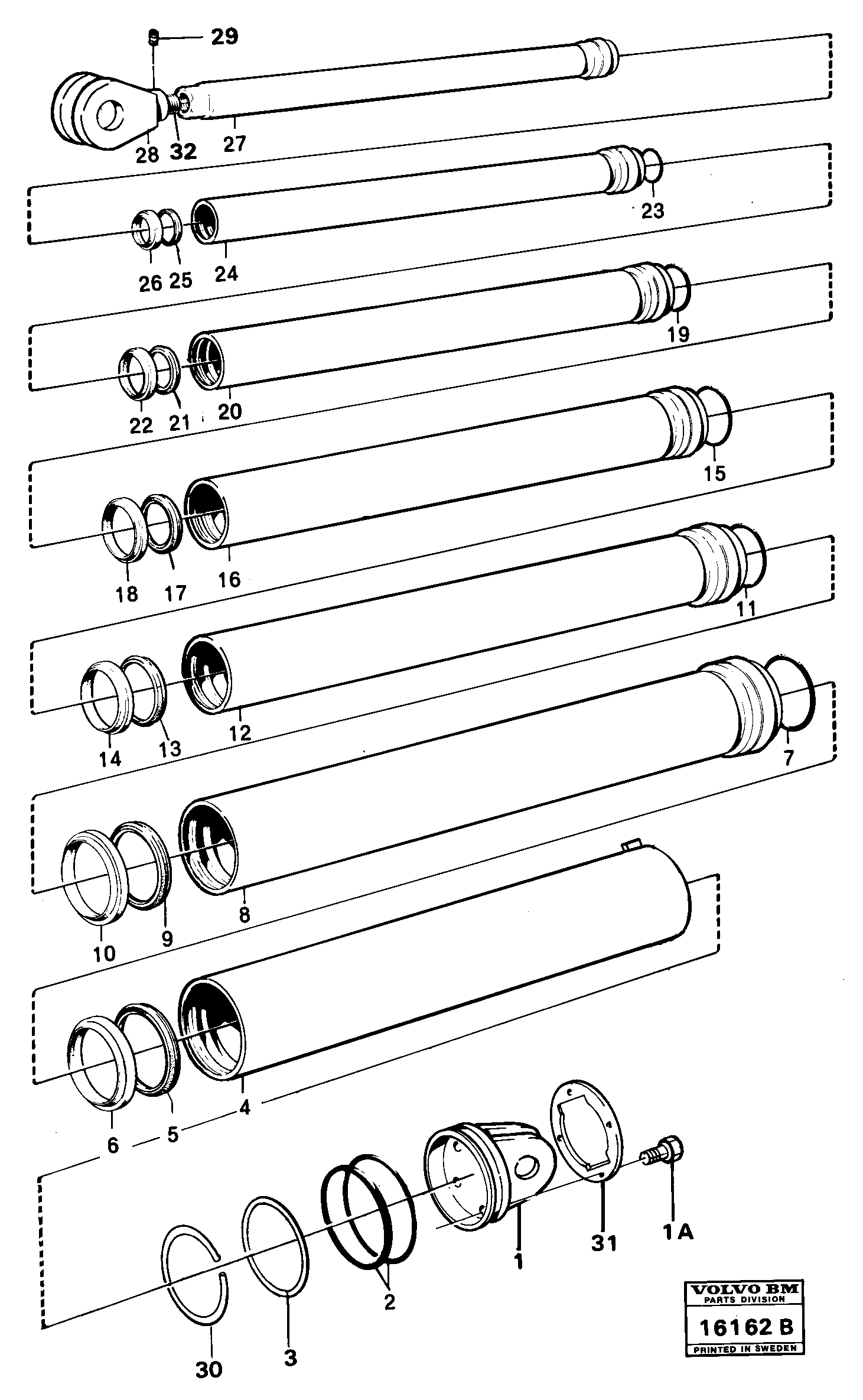 Tipping cylinder 6 x 4 Tillv Nr - 4091 — volvo parts diagram