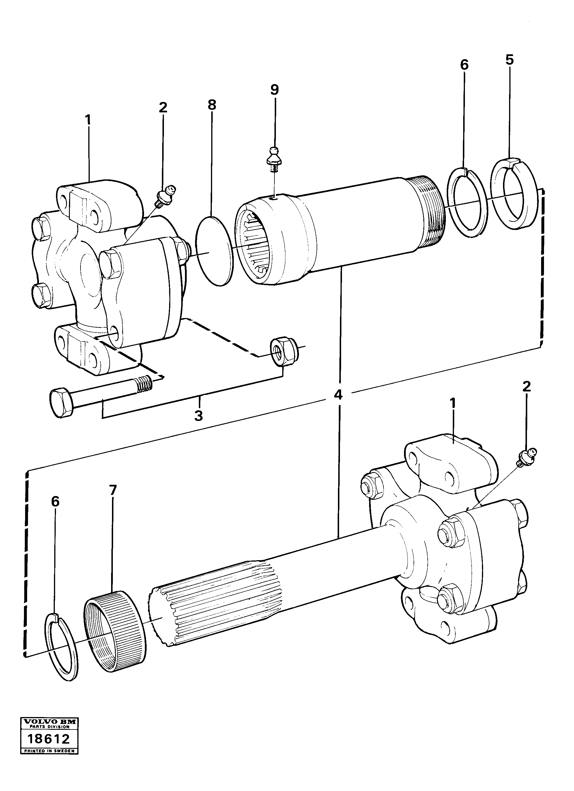 Propeller shaft — volvo parts diagram