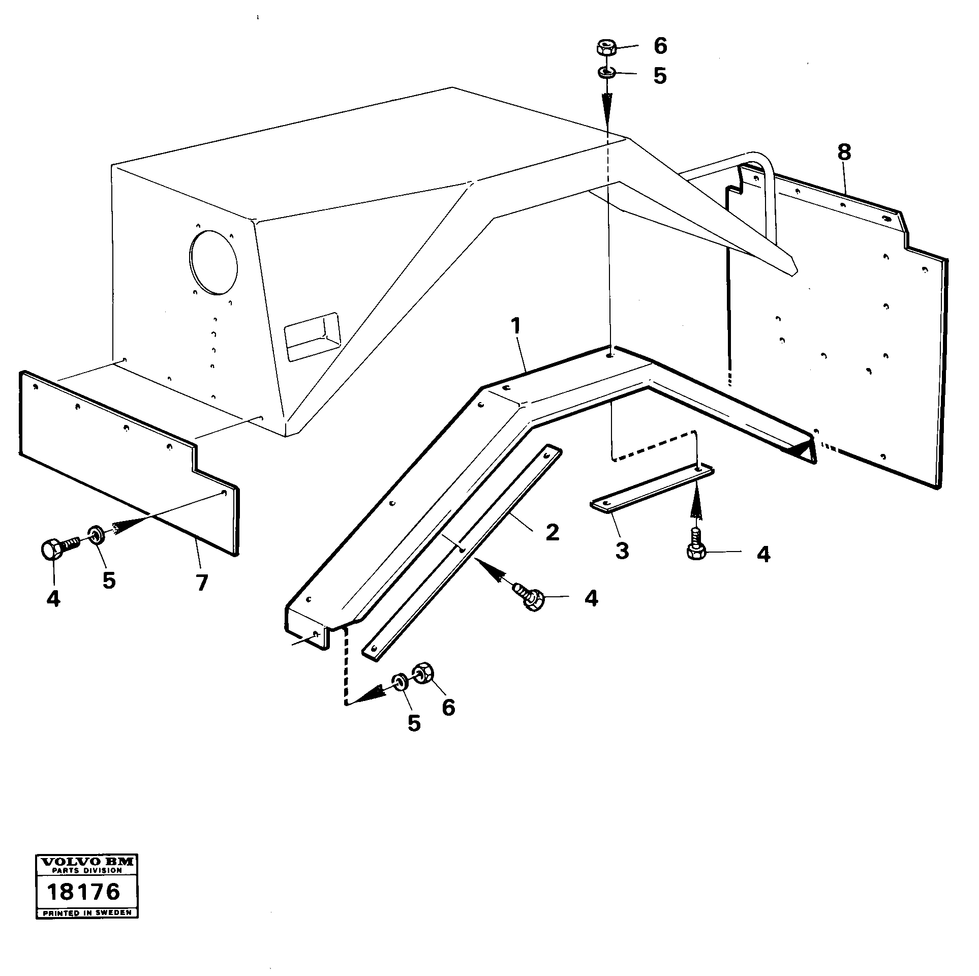 Broader mudguards 90018  2,7 m Std Usa — volvo parts diagram