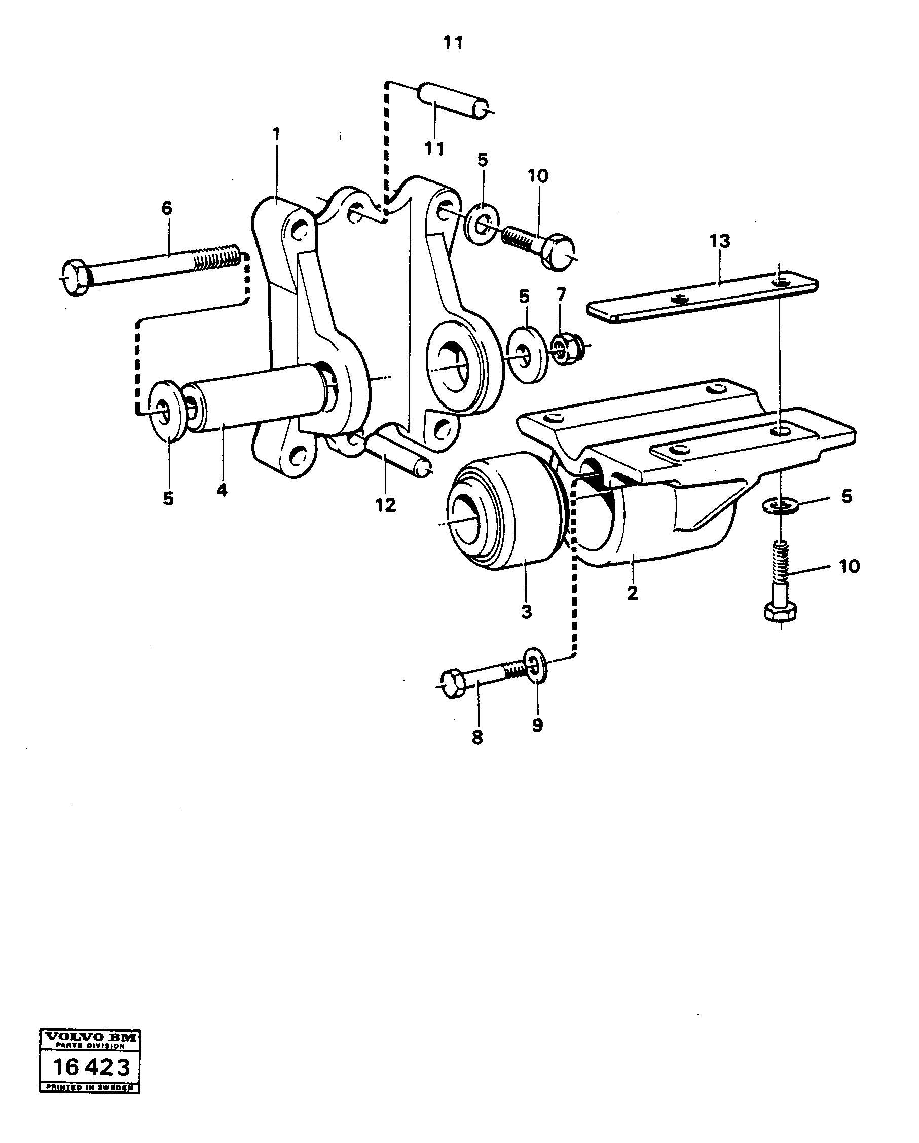 Drop box,fitting — volvo parts diagram