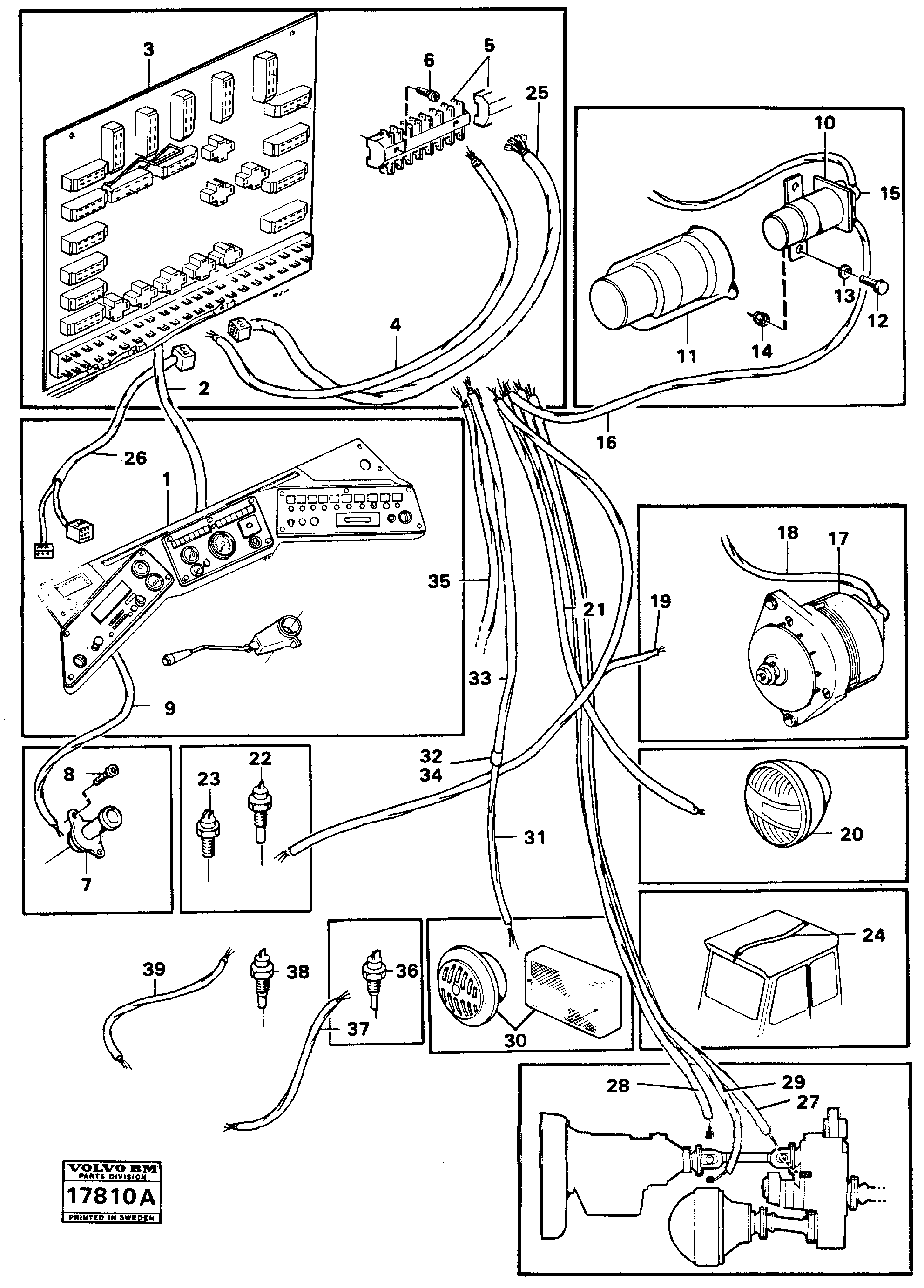 Electrical system,tractor — volvo parts diagram