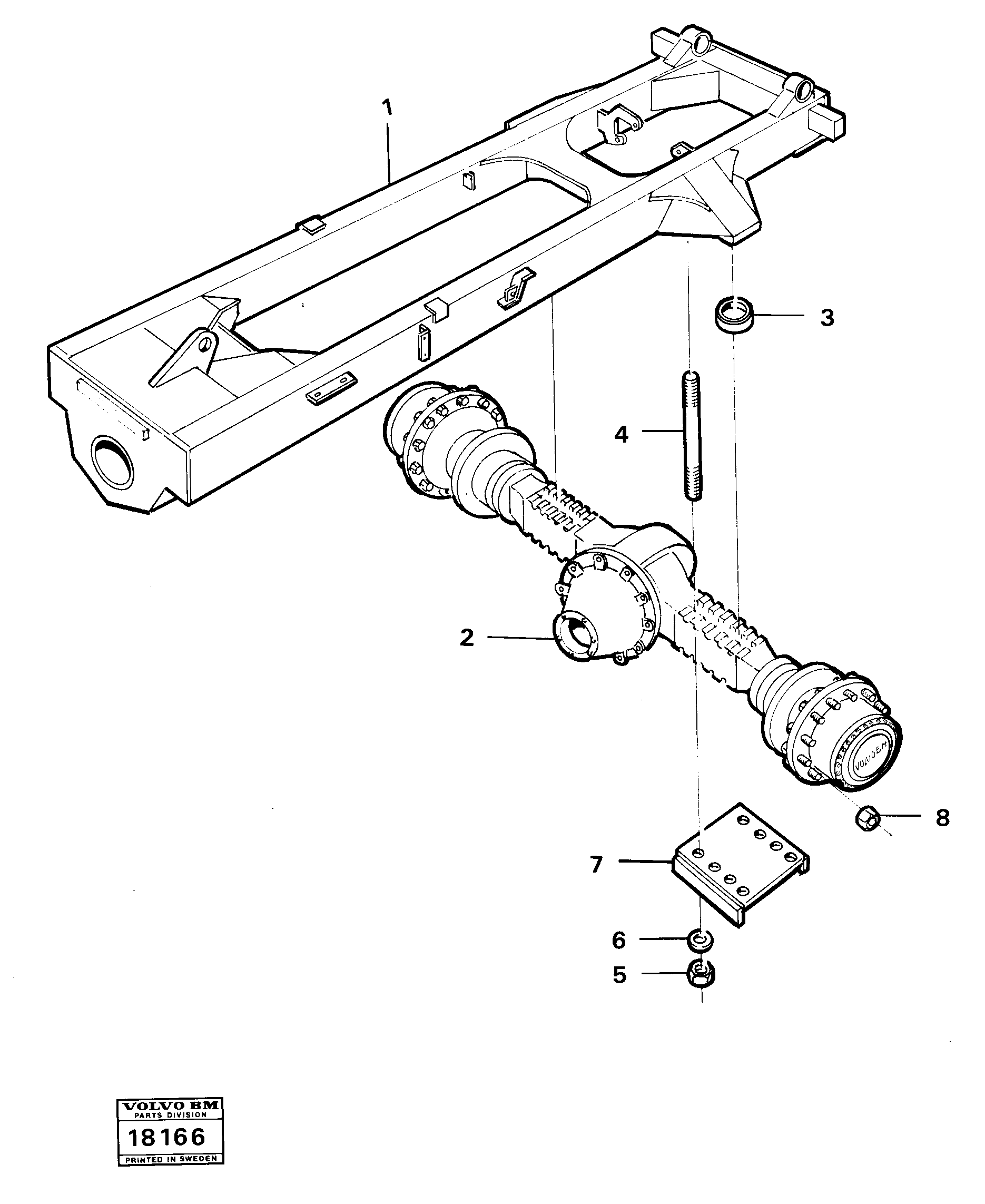 Rear axle suspension 4x4 — volvo parts diagram