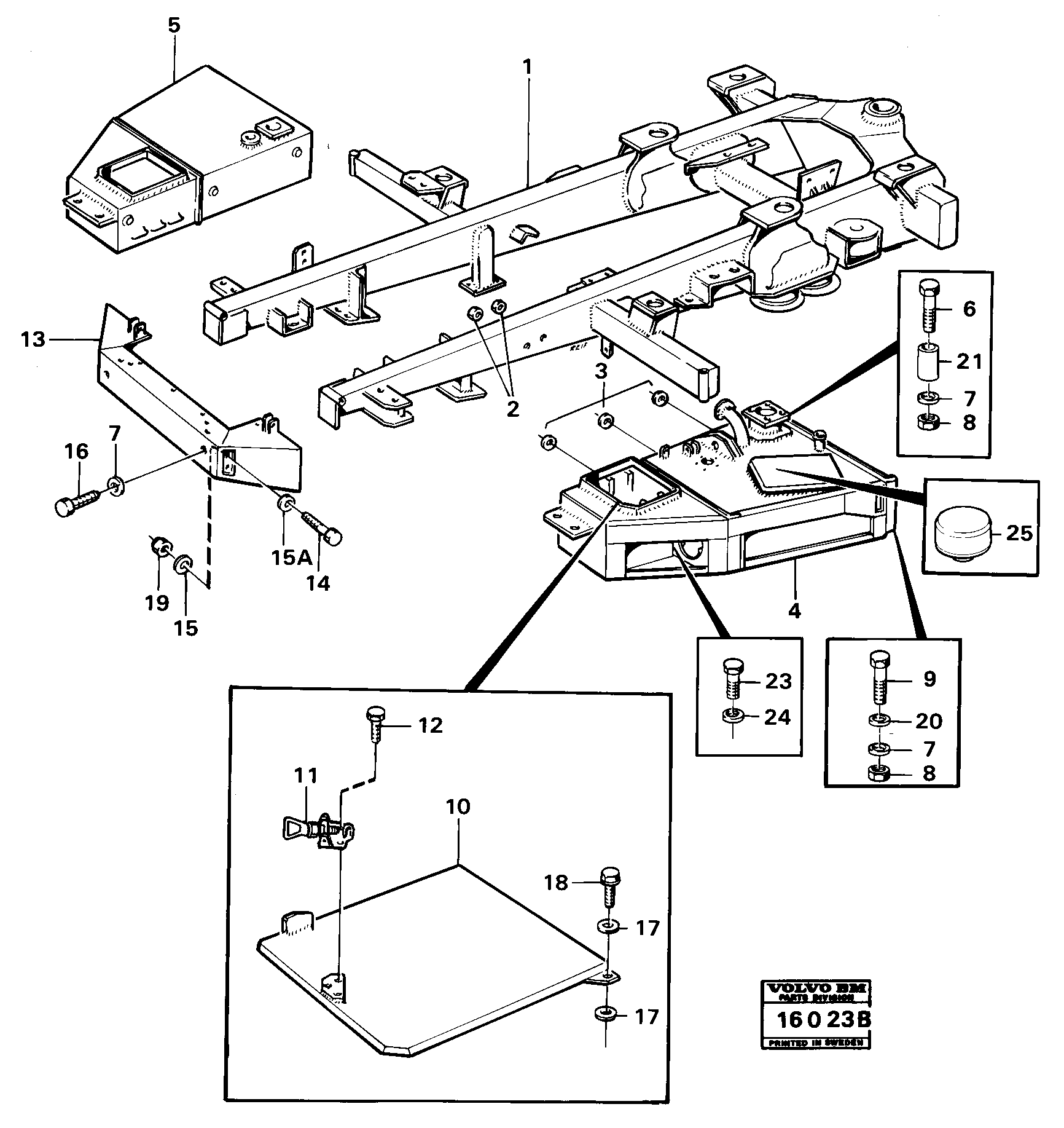 Frame for tractor — volvo parts diagram