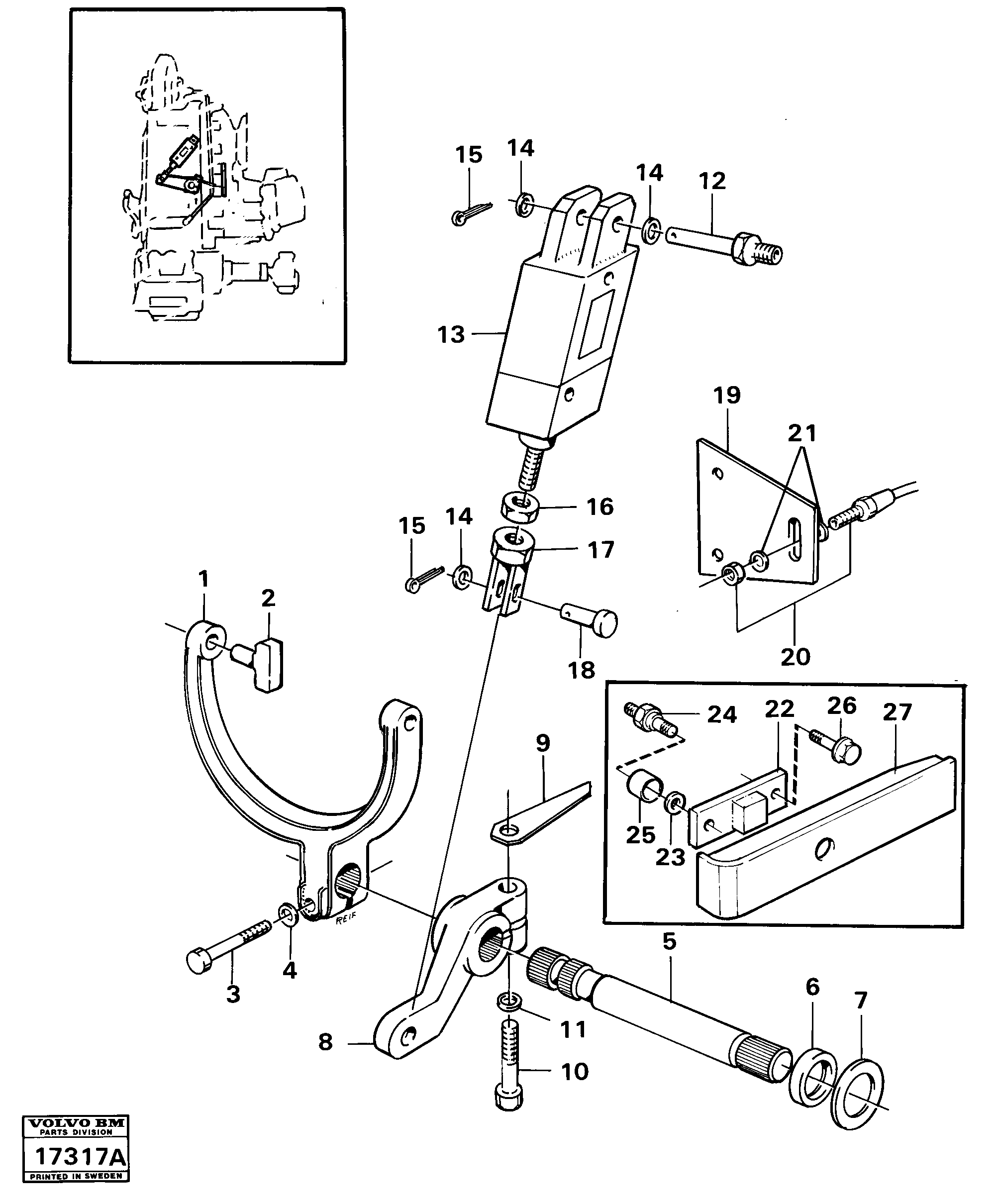 Control for high and low gear — volvo parts diagram