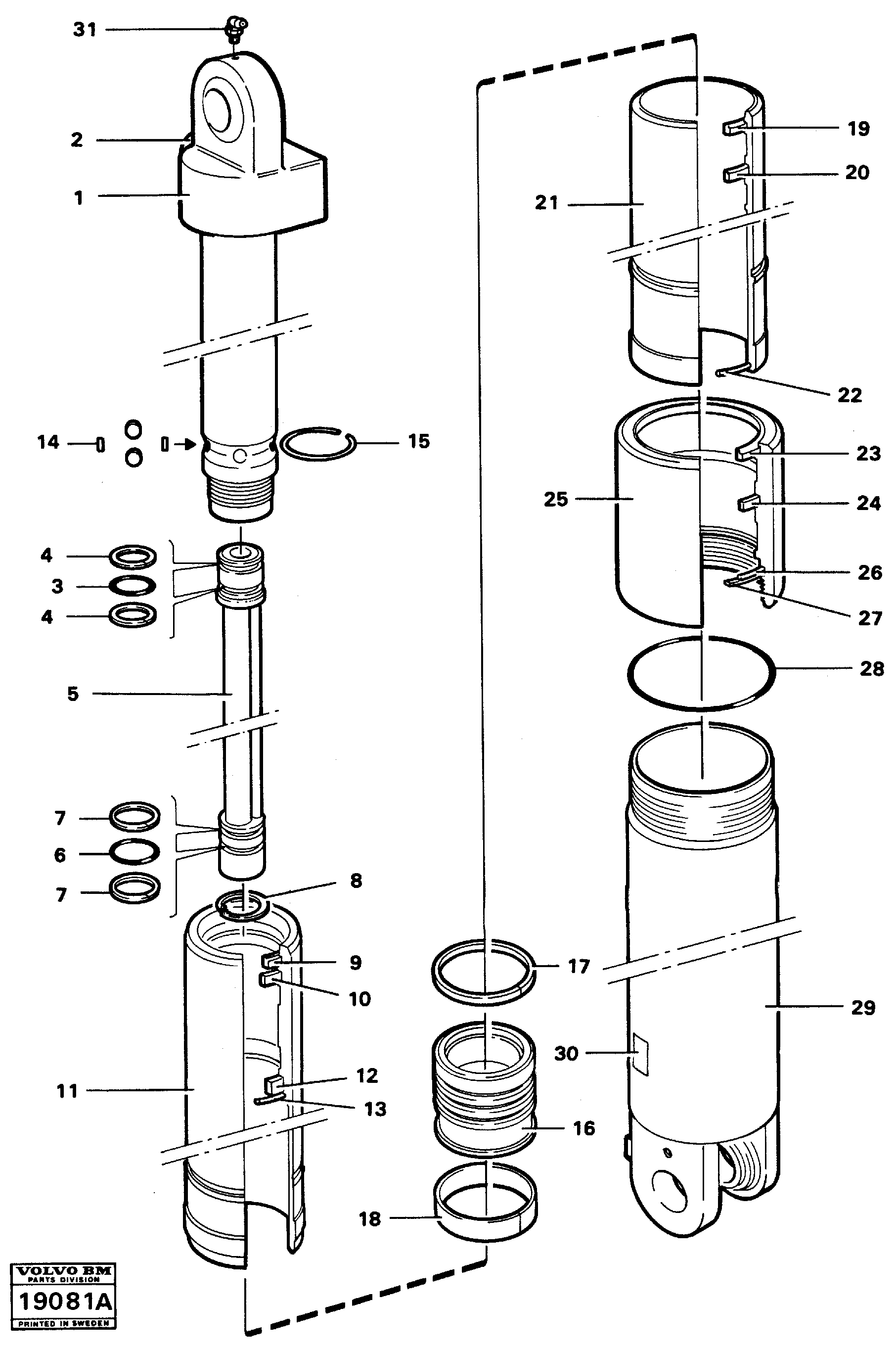 Tipping cylinder 4 x 4 Tillv Nr 4067 - 5598 — volvo parts diagram
