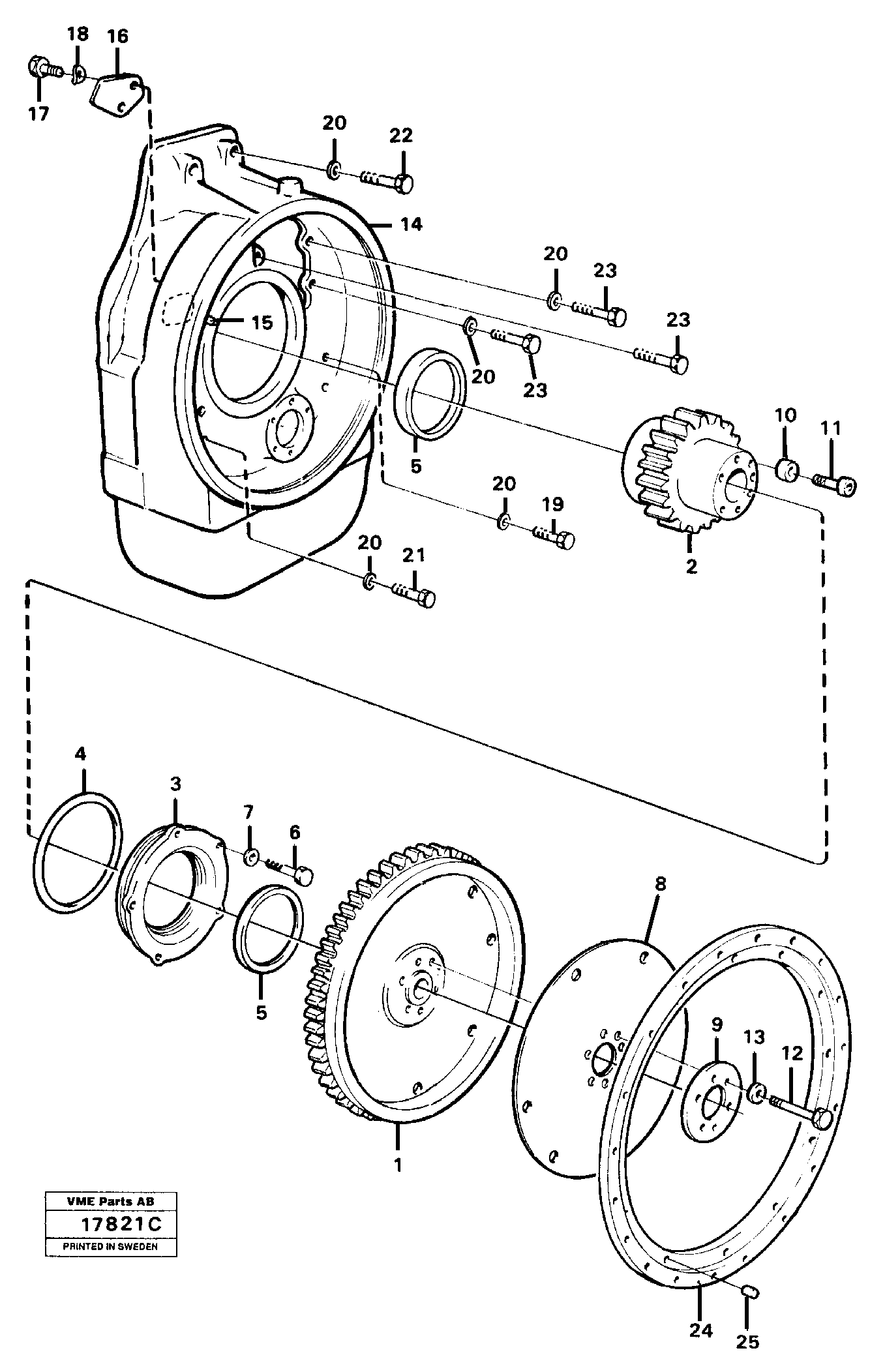 Pump drive with fitting parts — volvo parts diagram