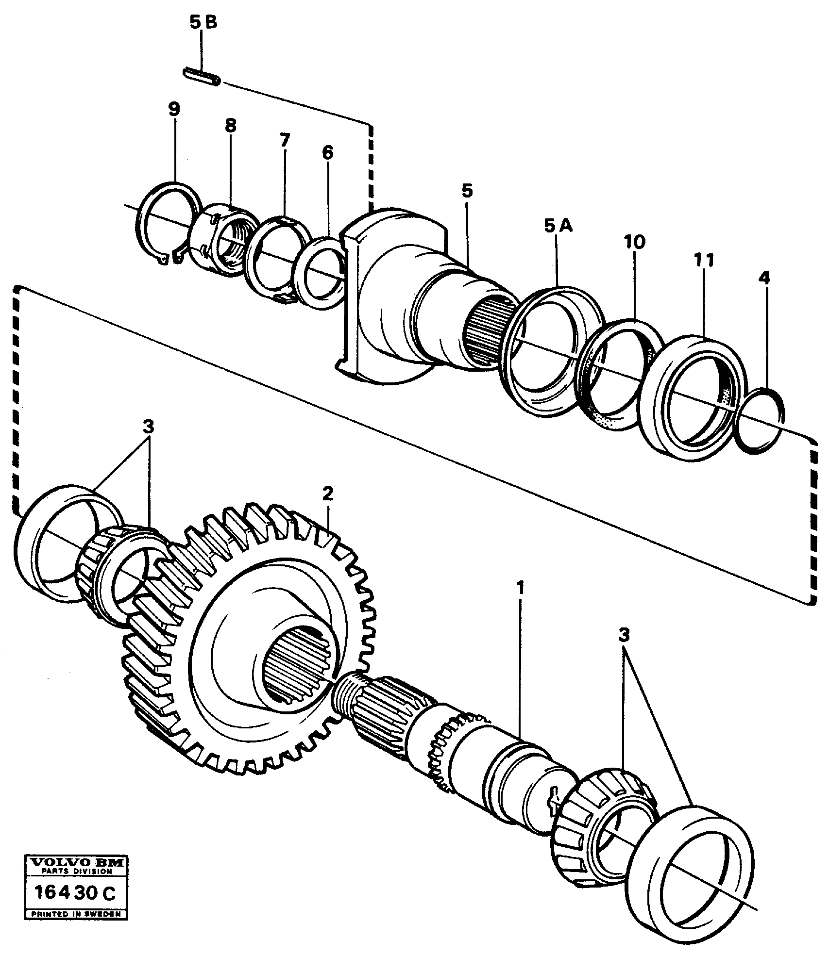 Lower shaft — volvo parts diagram